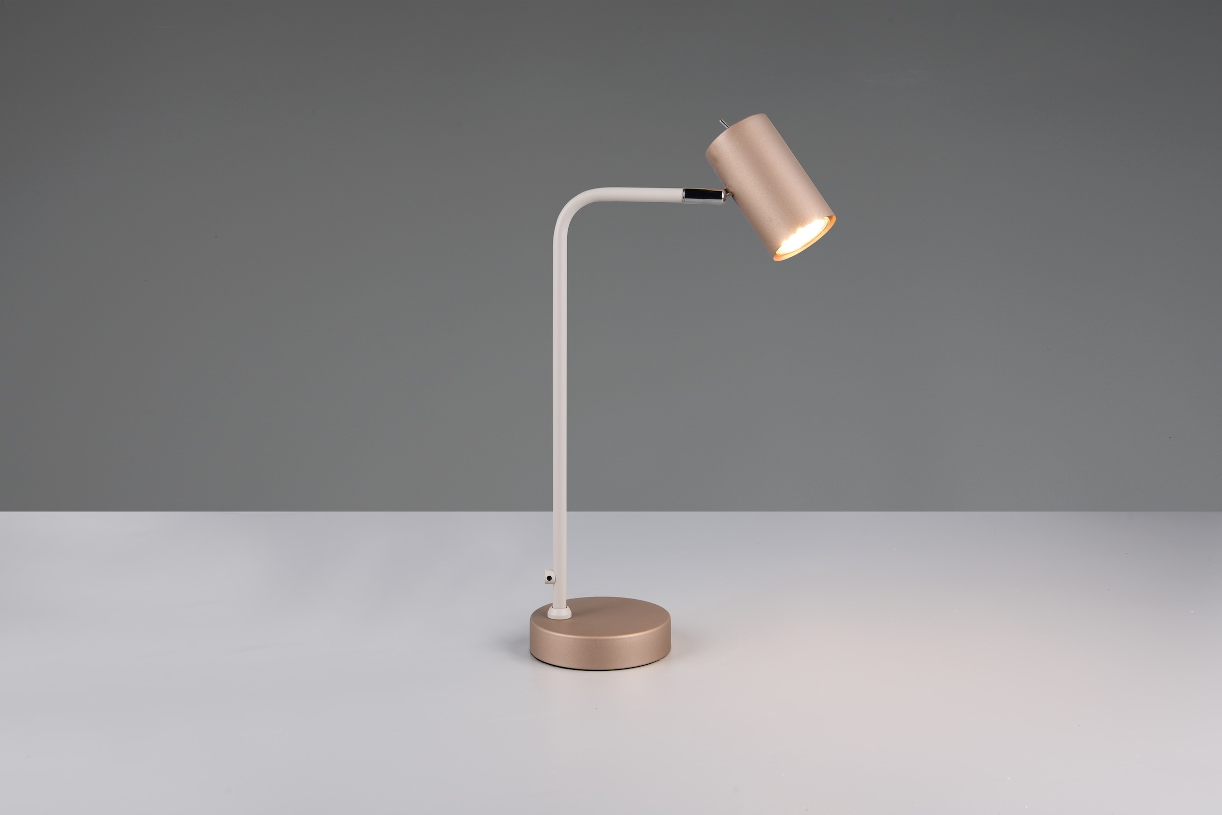 TRIO Leuchten Schreibtischlampe »MARLEY, exkl. 1x GU10 max 5W, Tischleuchte Höhe 45cm« GU10 1 Stk. warmweiß - kaltweiß mit Kippschalter, Leuchtenkopf schwenkbar, 150cm Anschlusskabel