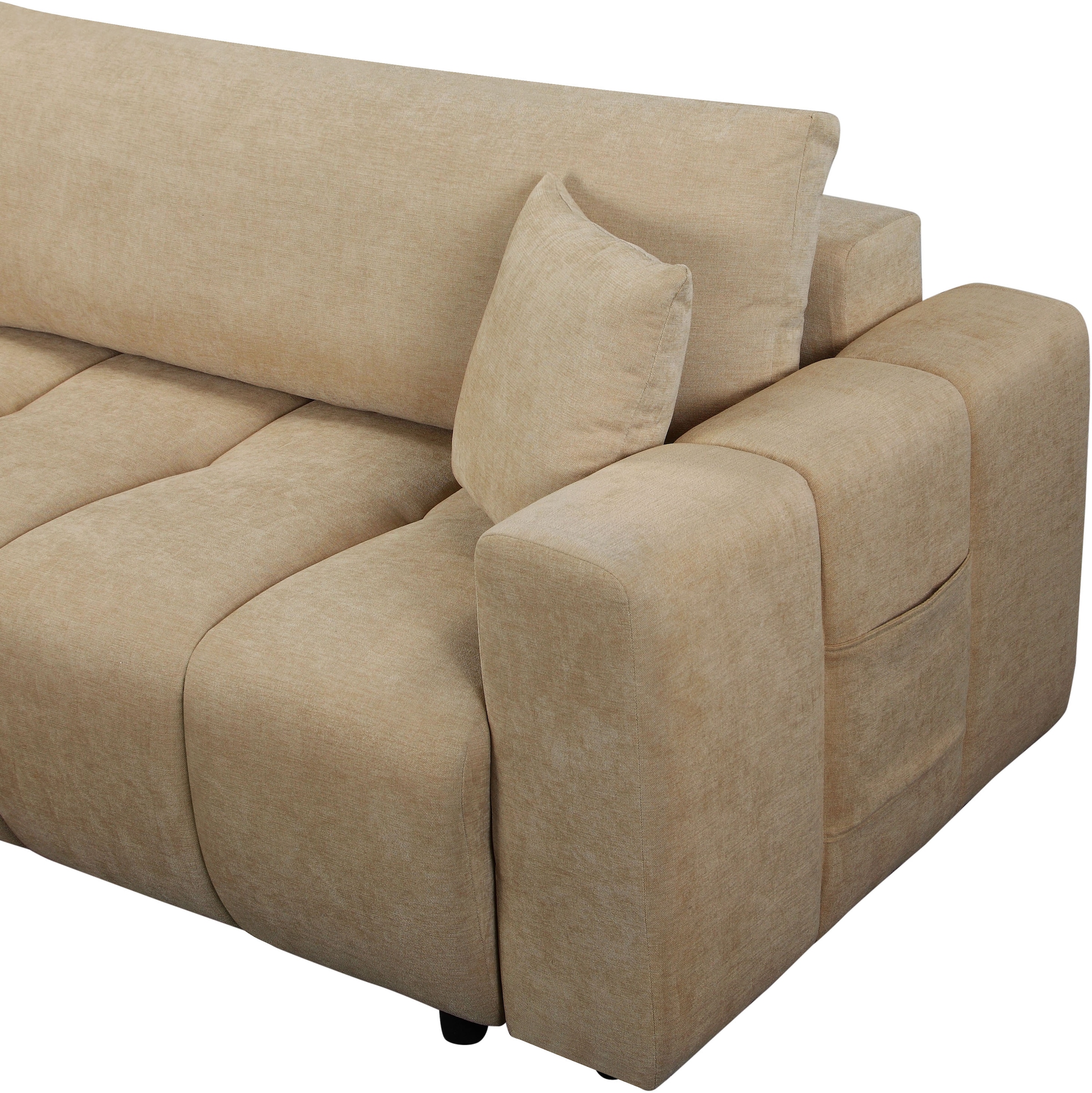 OTTO home Ecksofa »YLVAA L-Form, 241 cm/Schlafsofa (132/200)-OTTO. Verlässliche Qualität« Bettkasten, Tonnentaschen-Federkern, Feinstruktur weich