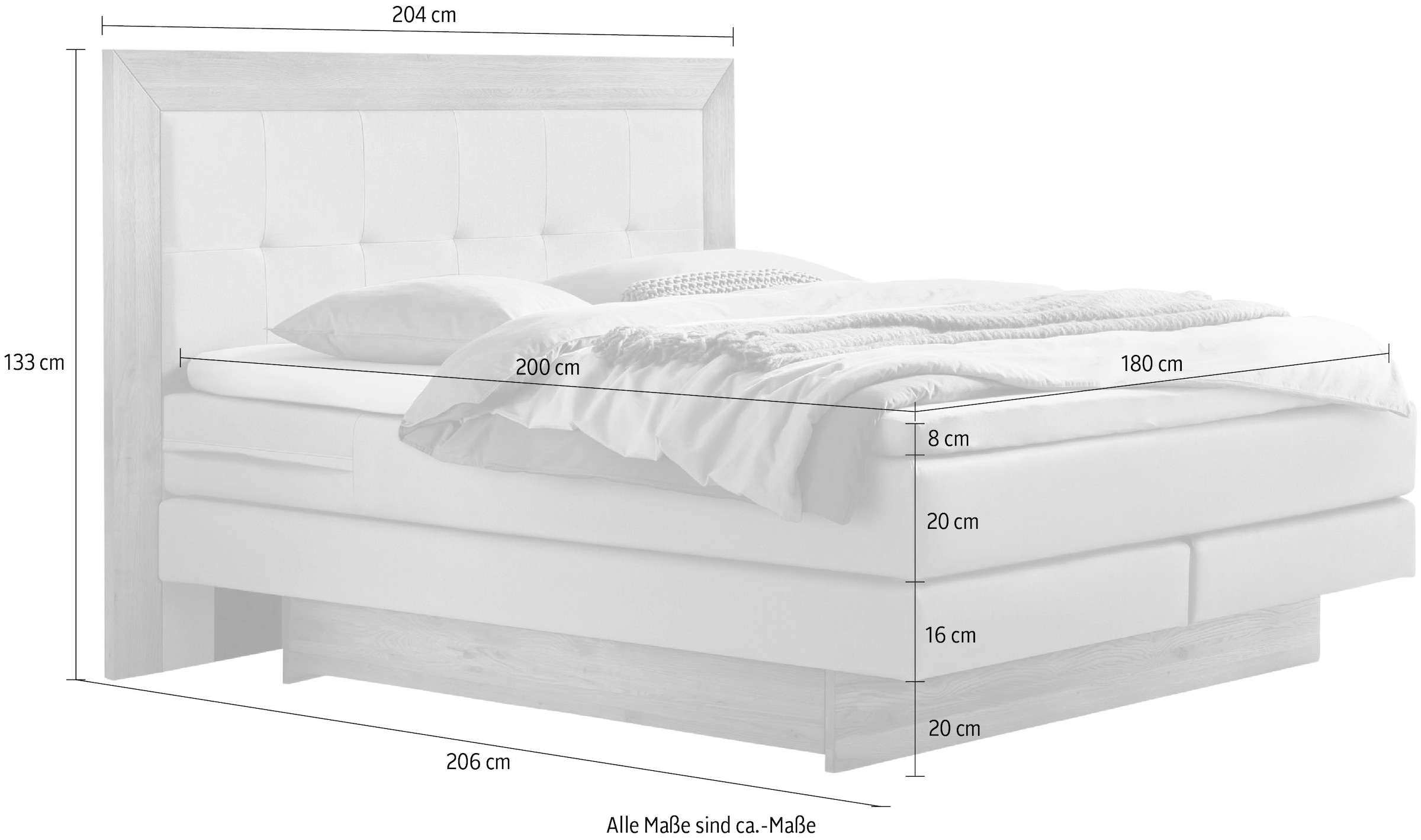 HASENA Boxspringbett »Texas«, inkl. Bettkästen inklusive gedämpftem Selbsteinzug
