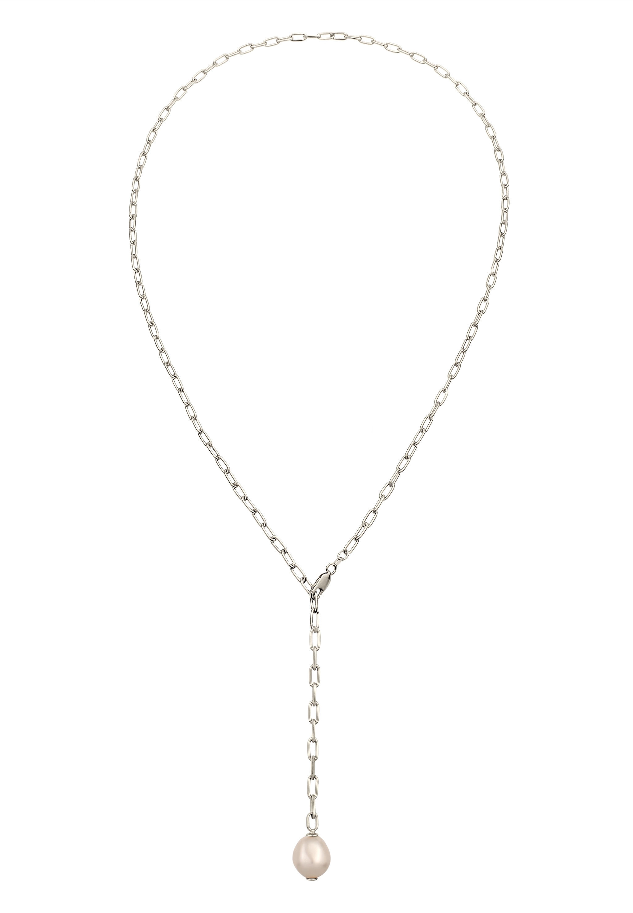 Elli Y-Kette »Halskette Y-Kette mit Perle von Swarovski® Weiß 925 Sterling Silber«
