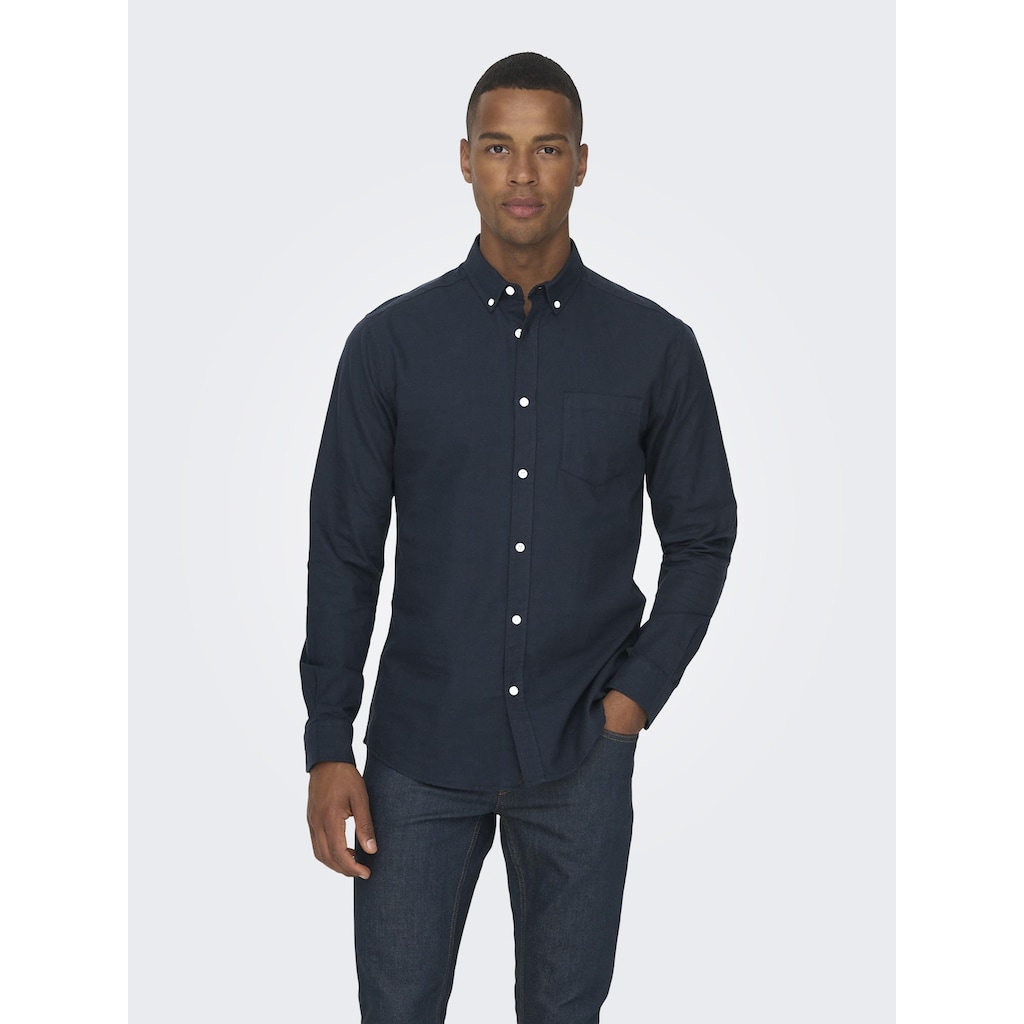 ONLY & SONS Langarmhemd »ONSALVARO SLIM LS OXFORD SHIRT«