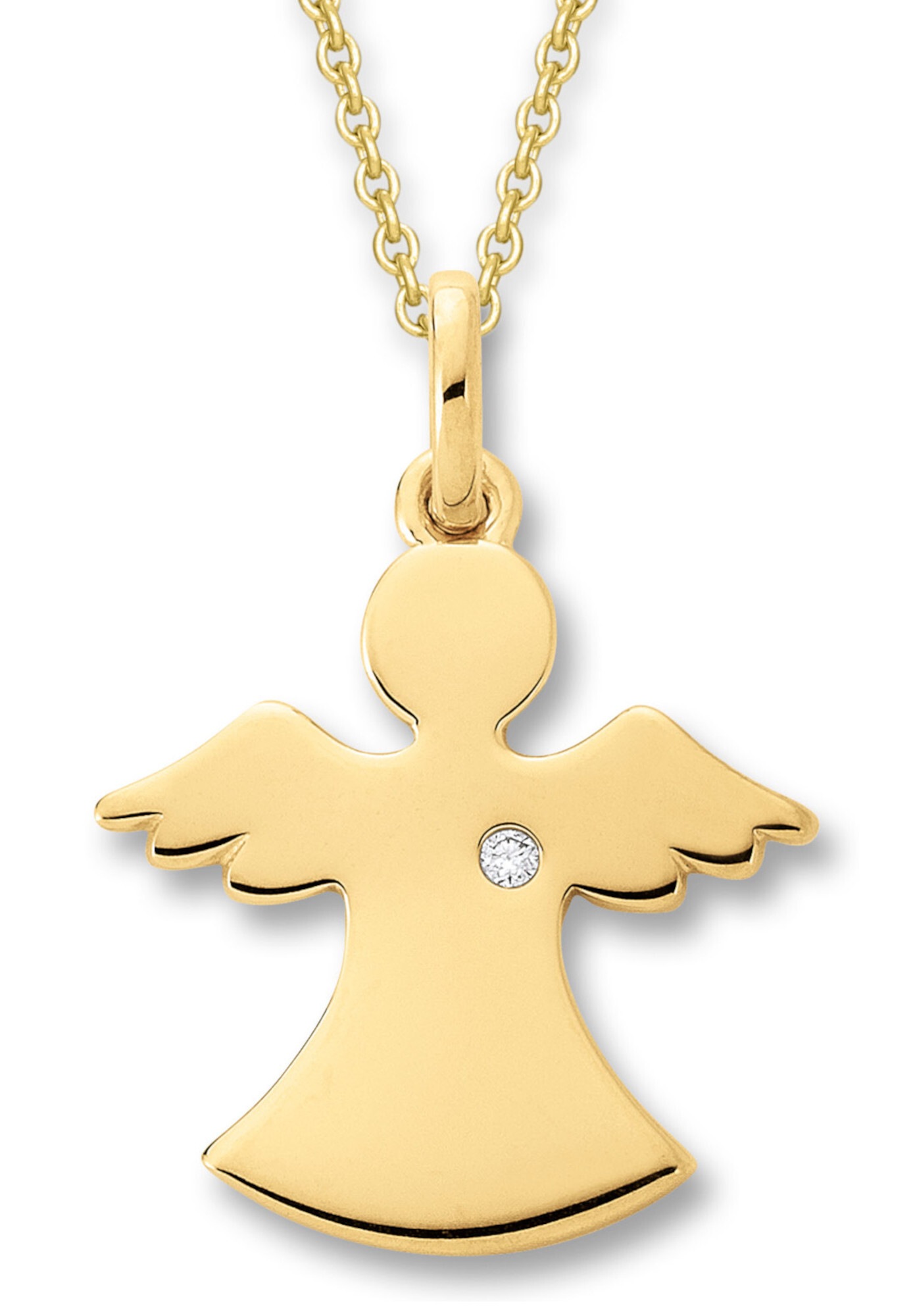 ONE ELEMENT Kettenanhänger »0.01 ct  Diamant Brillant Engel Anhänger aus 585 Gelbgold«