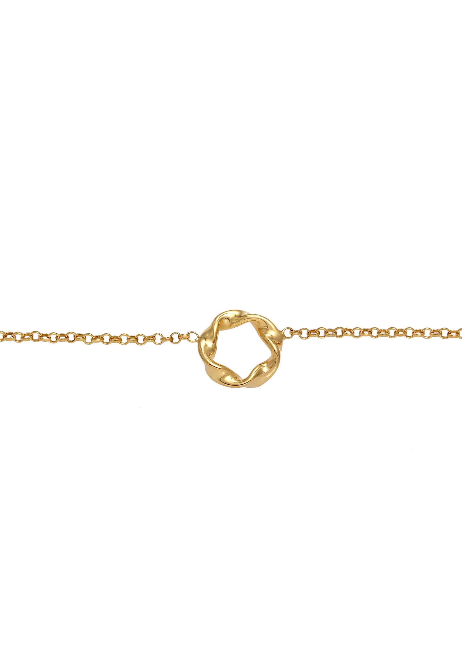 Elli Premium Choker »Halskette Choker Kreis Design Twisted 375 Gelbgold«