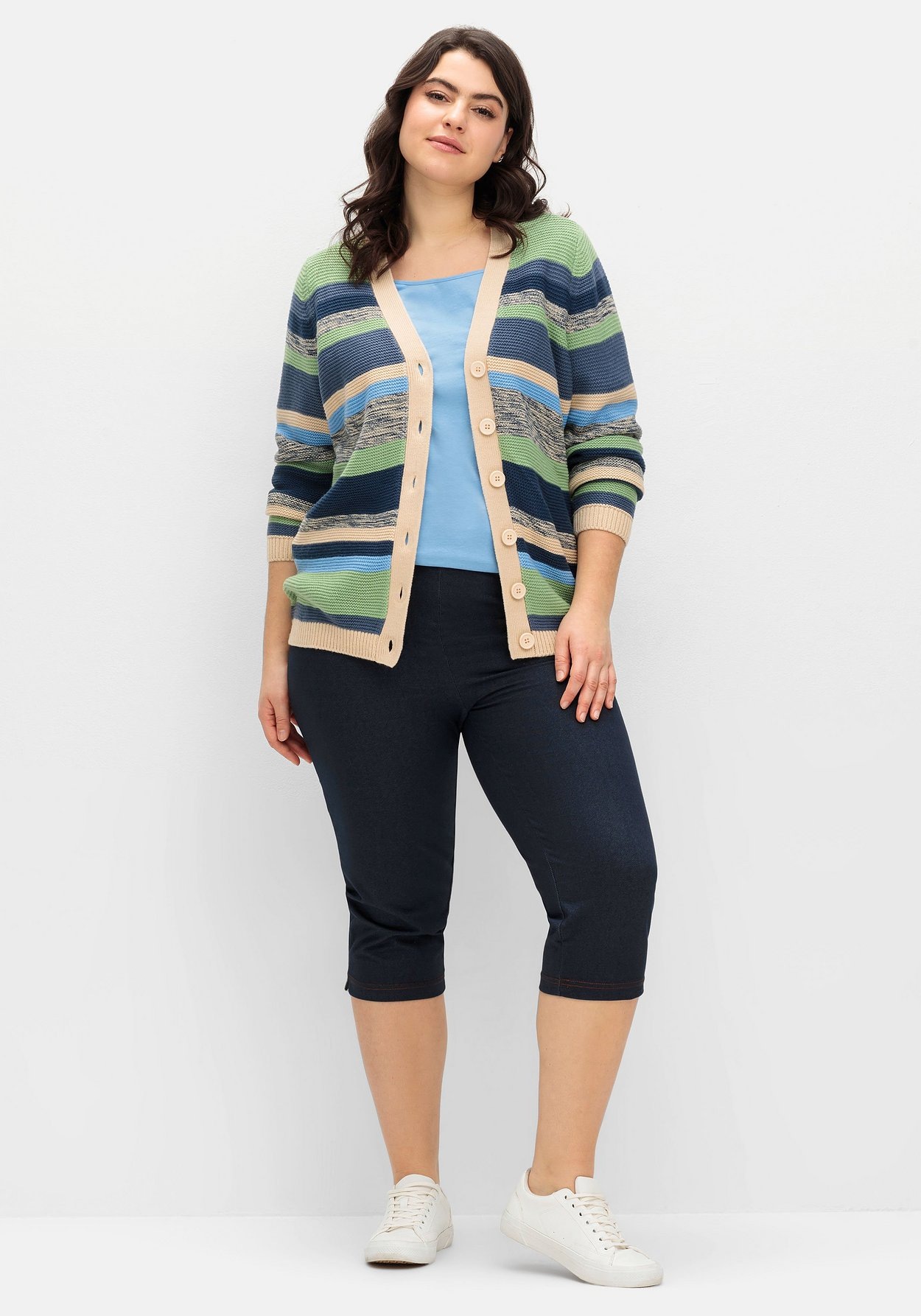 Sheego Strickjacke »Strickjacke mit V-Ausschnitt«