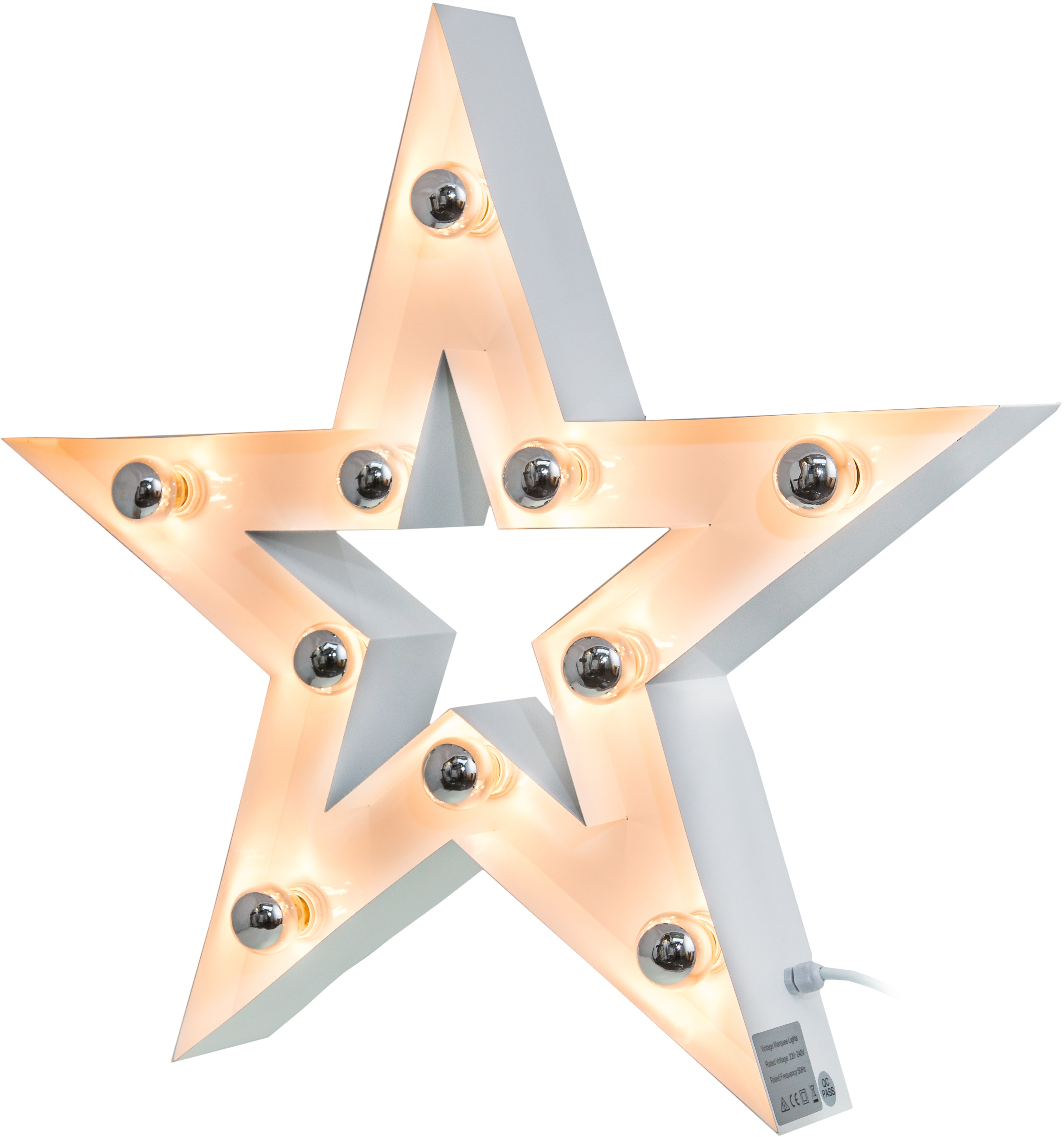 MARQUEE LIGHTS LED Dekolicht »Star«, 20 flammig-flammig, Wandlampe, Tischlampe  Star 20 fLichtquellen E14 (exkl.) - 122x122 cm bei OTTO