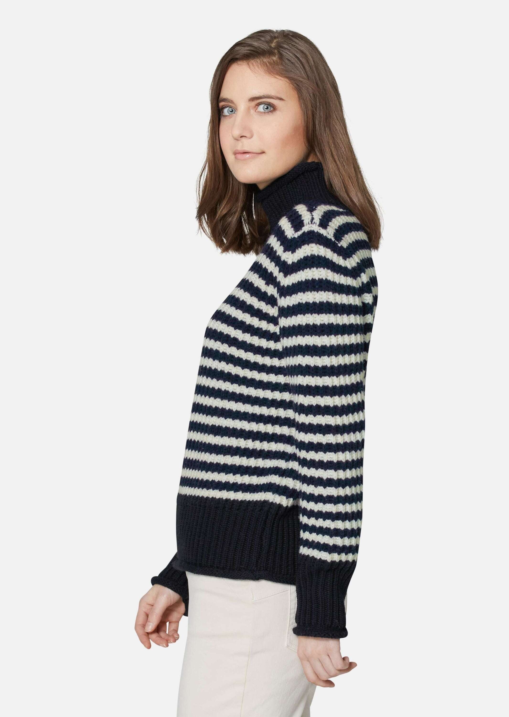 MADELEINE Longpullover »Pullover Softer Schurwoll-Pullover mit stylischen Streifen«