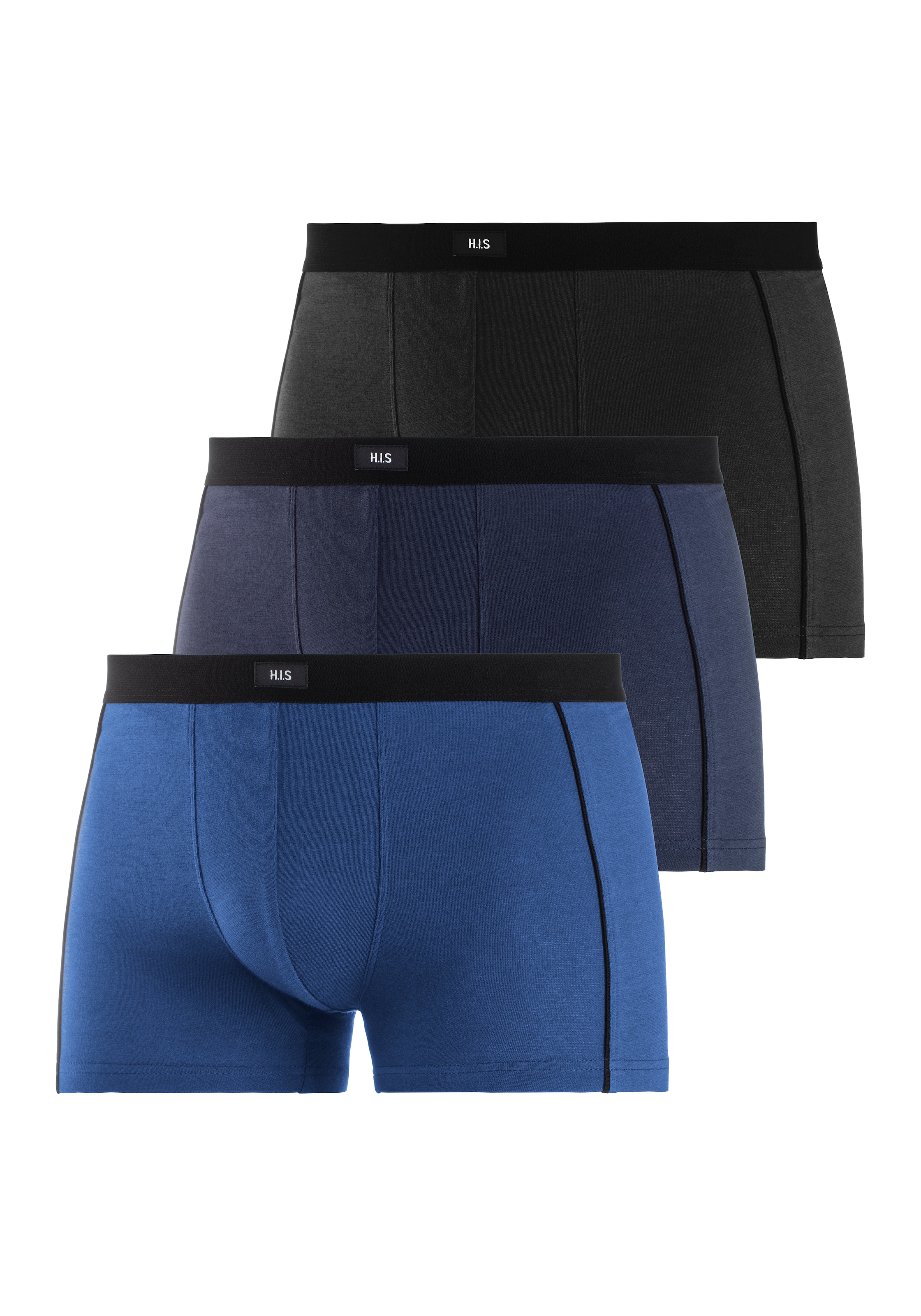 H.I.S Boxer »Boxershorts für Herren«, (Packung, 3 St.), mit schmalen Piping an den Seiten