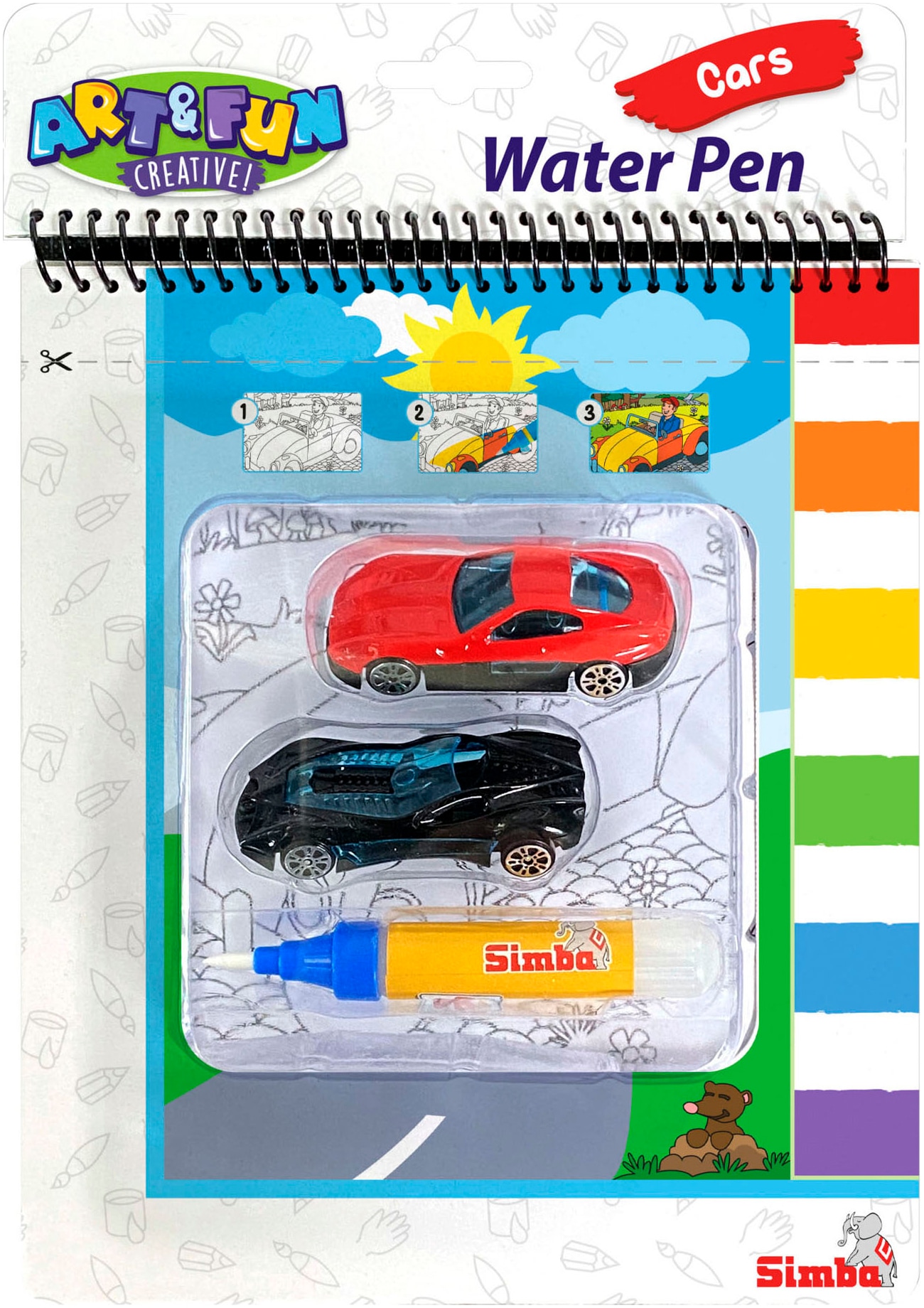 Simba Kreativset »Art & Fun XL Water Pen Cars Malbuch« in bunt