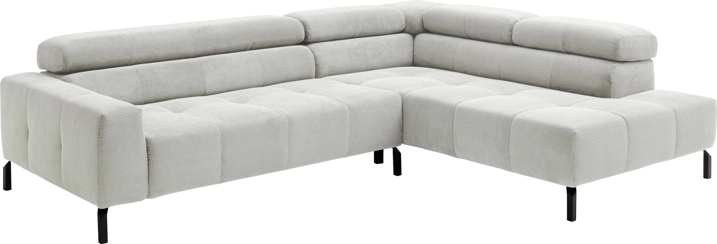 PLACES OF STYLE Ecksofa »Claya, L-Form,  incl. Kopfteilverstellung, Breite 276 cm« wahlweise elektrischer Sitzvorzug