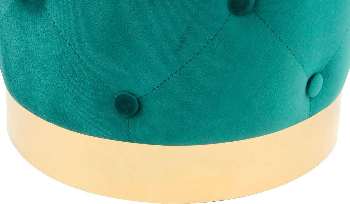 Kayoom Hocker »Piano 225,Sitzhocker mit weichem Velvet-Bezug, edles Ambient«, (1 St.), rund, glamourös, hochwertig, gesteppt, mit eingelassenen Dekoknöpfen