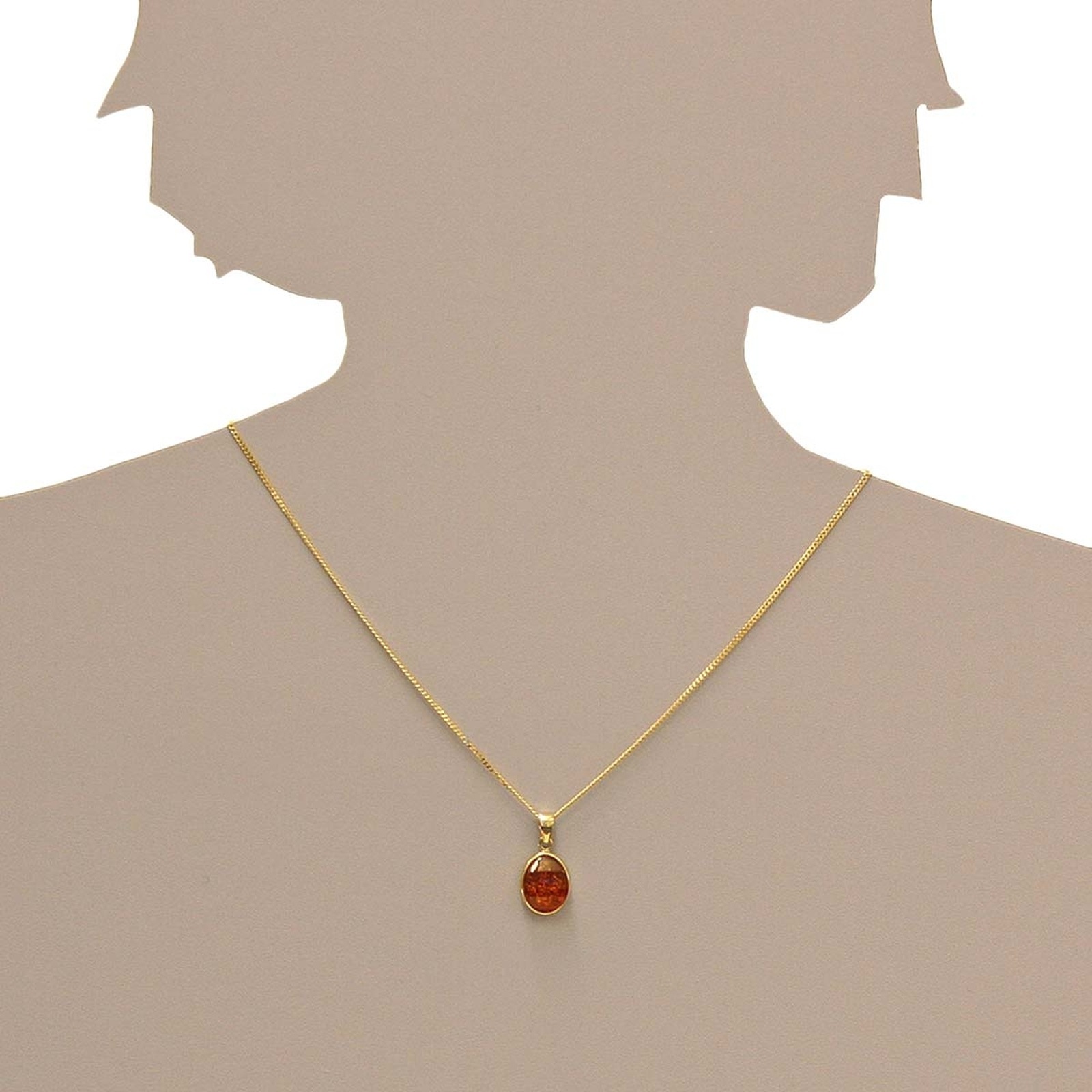 OSTSEE-SCHMUCK Kettenanhänger »- Classic 13x10 mm - Gold 333/000 - Bernstein«