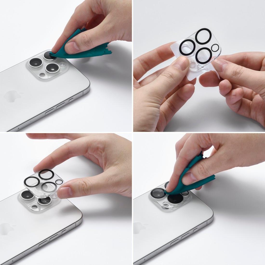 Hama Kameraschutzglas »Kameraschutz für iPhone 15 Pro/15 Pro Max (Panzerglas Handykamera, 9H)« für iPhone 15 Pro/15 Pro Max stoßfest, kratzfest, robust