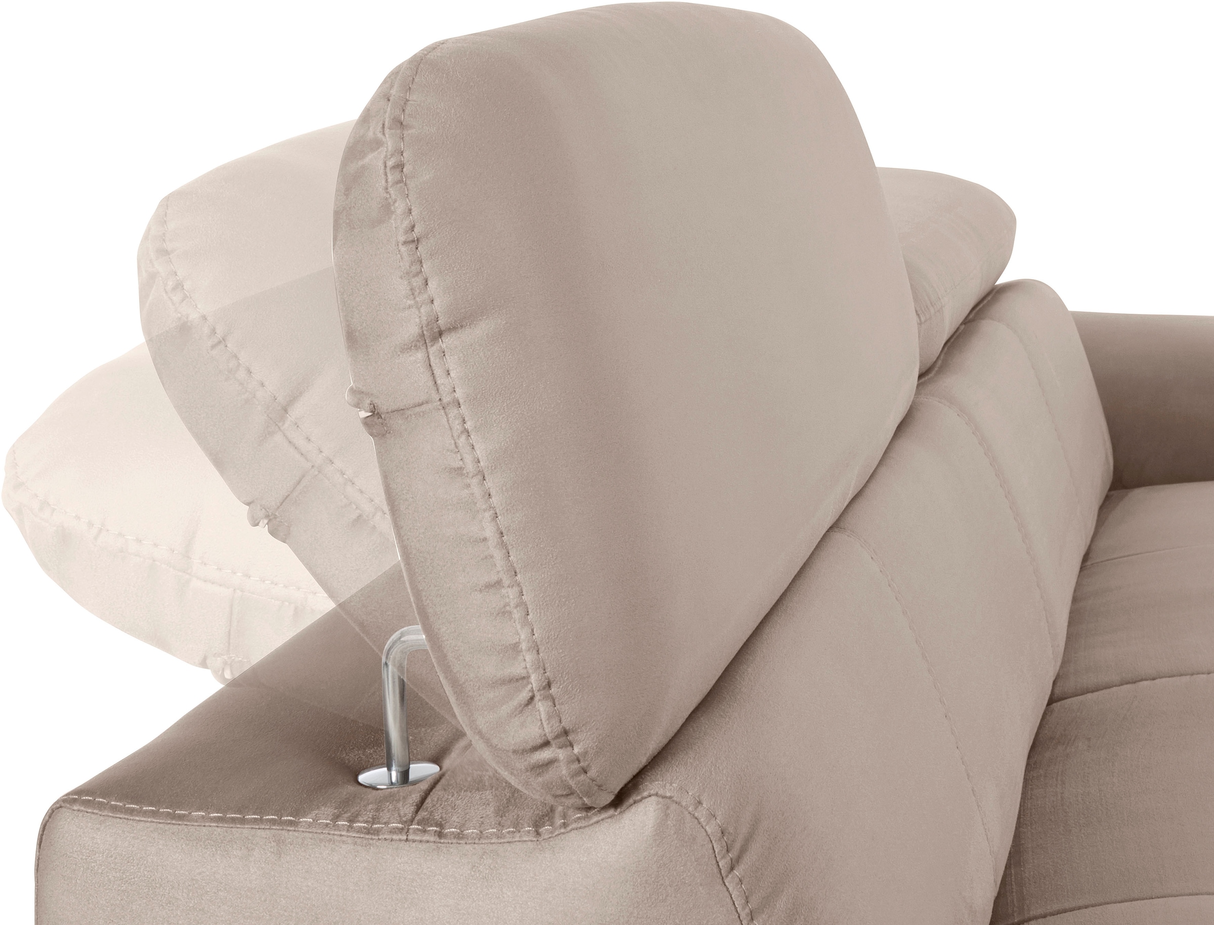 COTTA 3-Sitzer »Chef«, Big-Sofa mit Kopfteilverstellung, edle Metallkufen