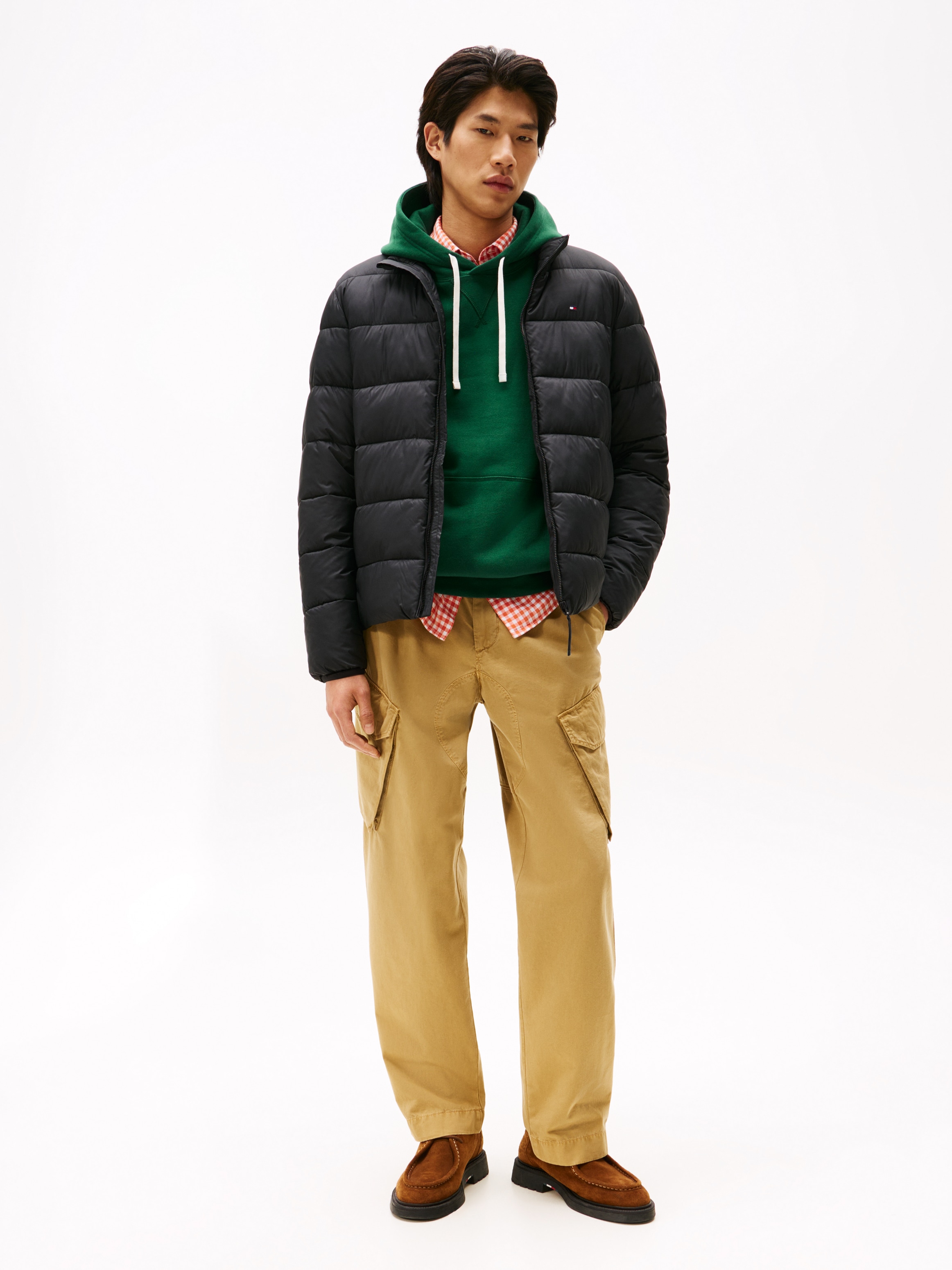 Tommy Hilfiger Steppjacke »MID WEIGHT STAND COLLAR«, ohne Kapuze, Daunenjacke, Übergangsjacke