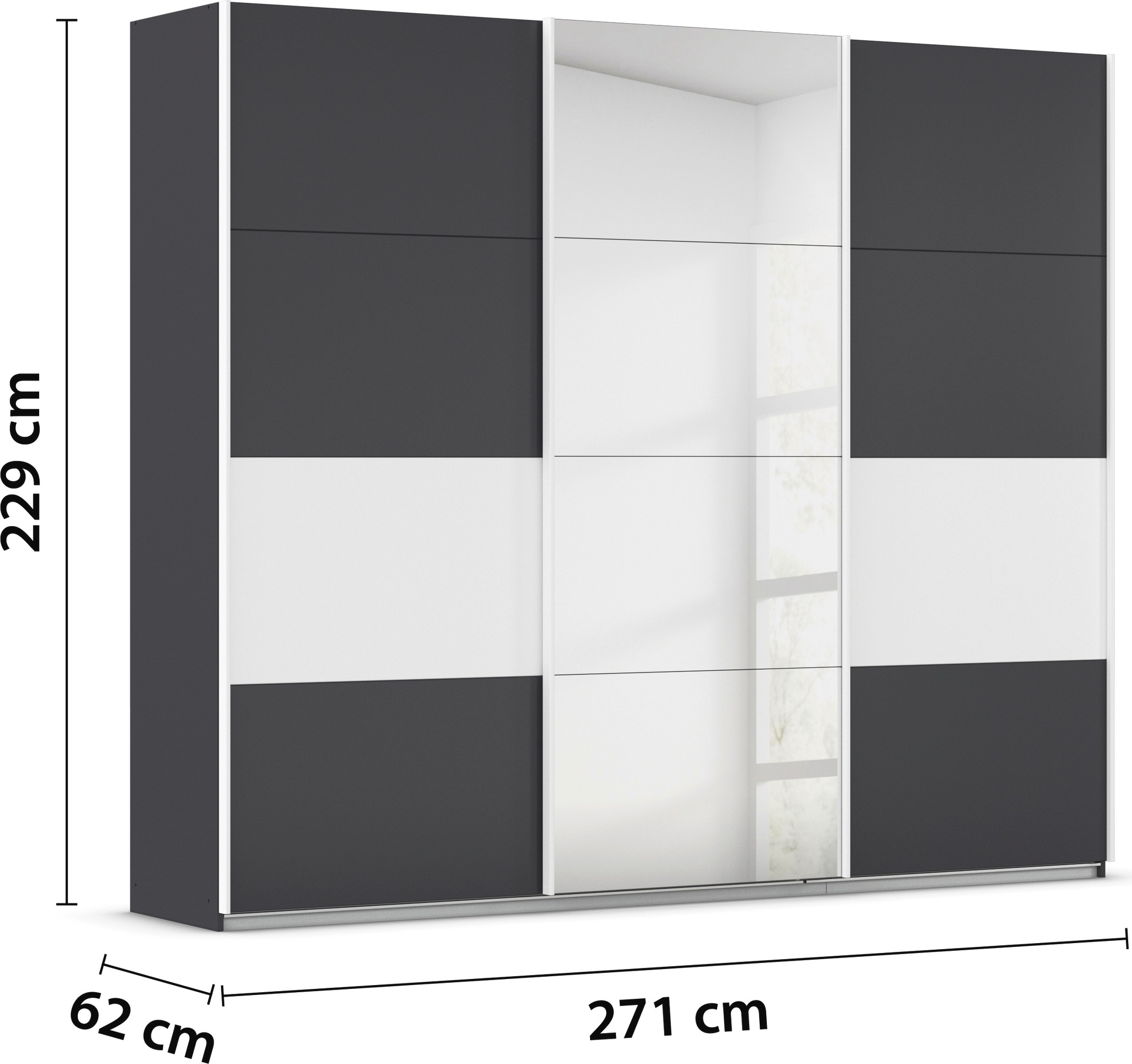 rauch Schwebetürenschrank »Kleiderschrank Schrank Garderobe CORTONA«, inkl. Inneneinteilung, 2 Stoffboxen und zusätzlichen Einlegeböden