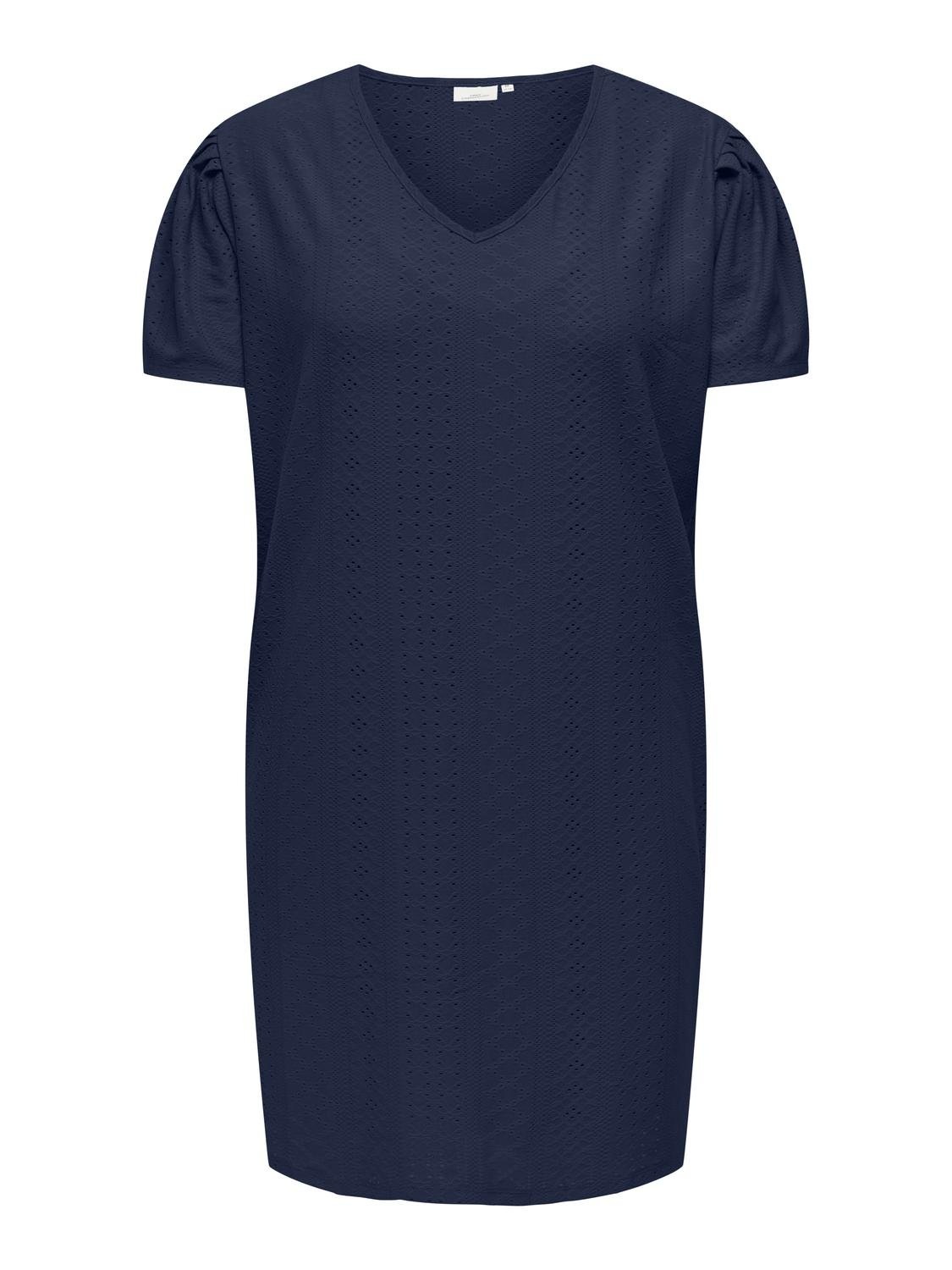 ONLY CARMAKOMA Midikleid »CARZABBI LIFE SS V-NECK BLK DRESS JRS«, Sommerkleid