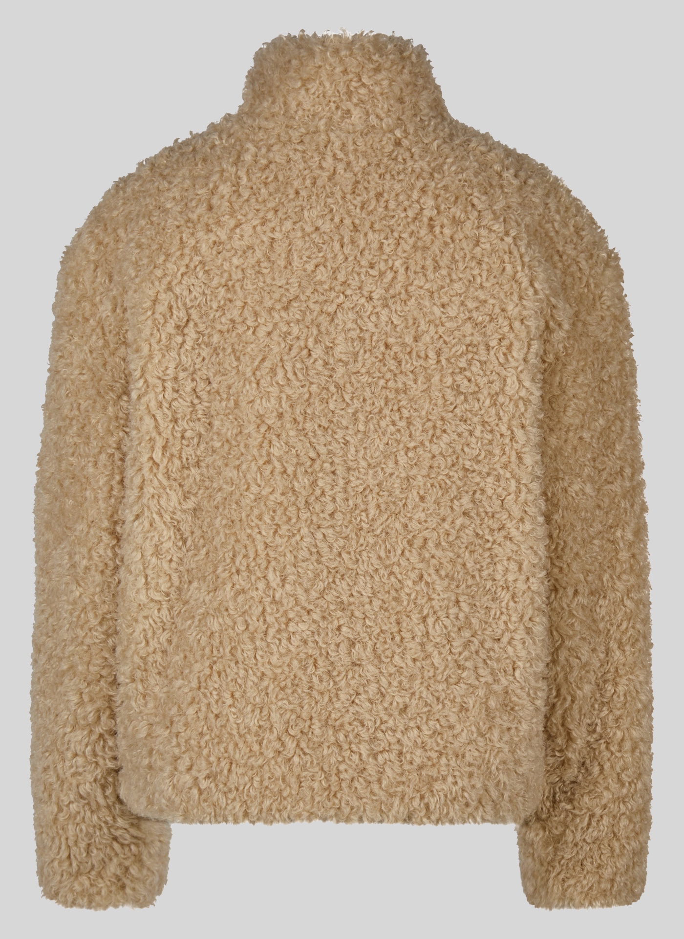 Rabe Fellimitatjacke ohne Kapuze im Teddyplüsch-Look und mit Stehkragen