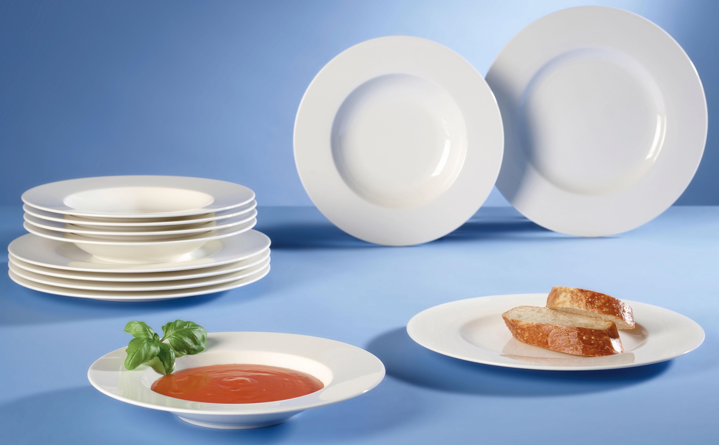 Villeroy & Boch Tafelservice »Wonderful World White«, (Set, 12 tlg.), Mikrowellengeeignet