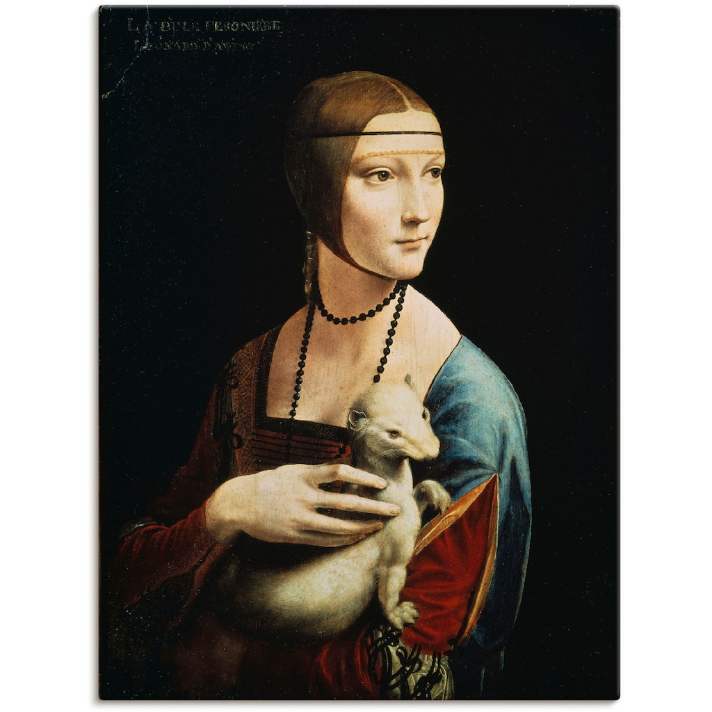 Artland Wandbild »Dame mit dem Hermelin Porträt«, Frau, (1 St.)