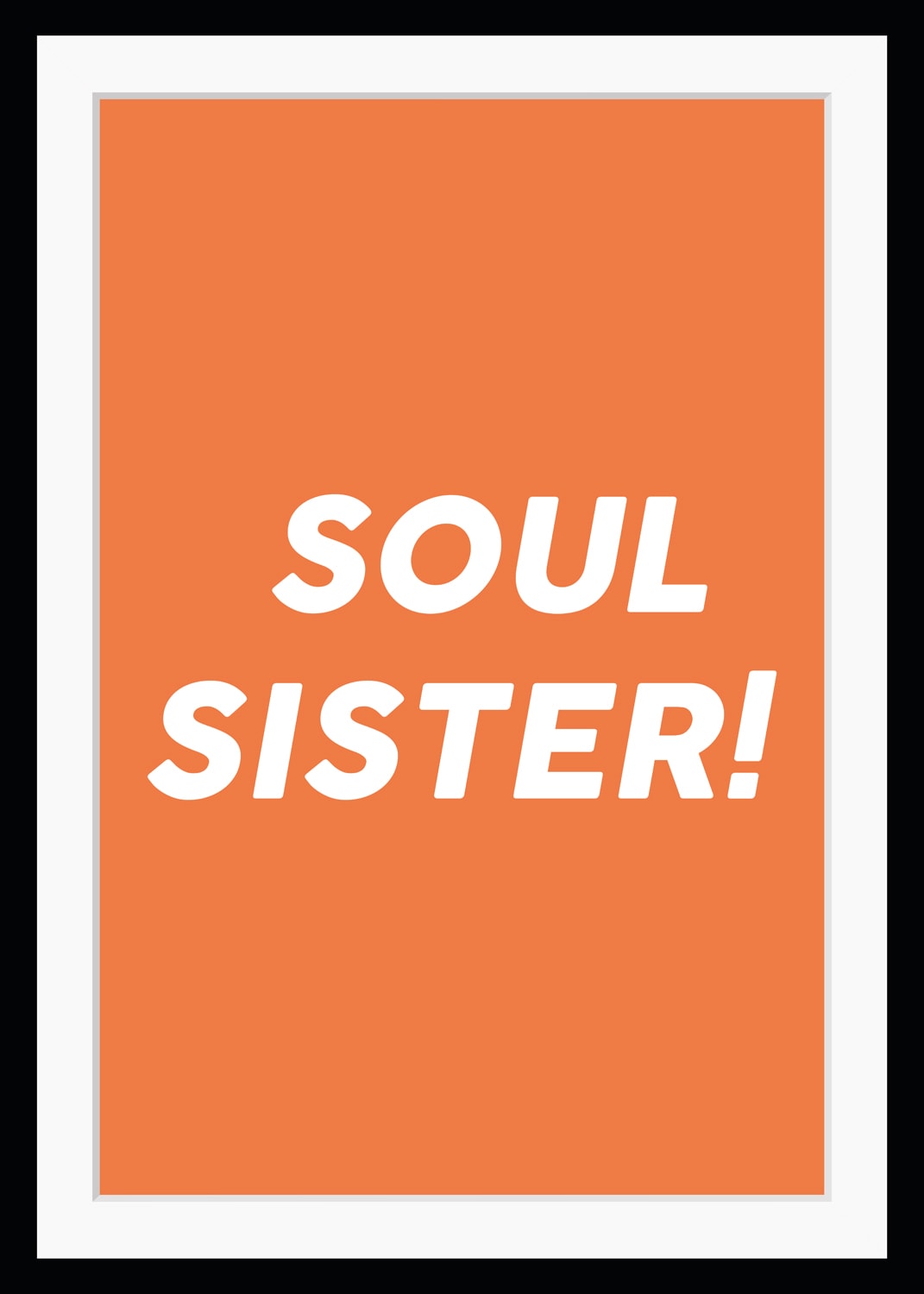 queence Bild »SOUL SISTER!«, Sprüche-Schriftzug-Schriftzüge, HD Premium Poster-Druck inkl. Holzrahmen
