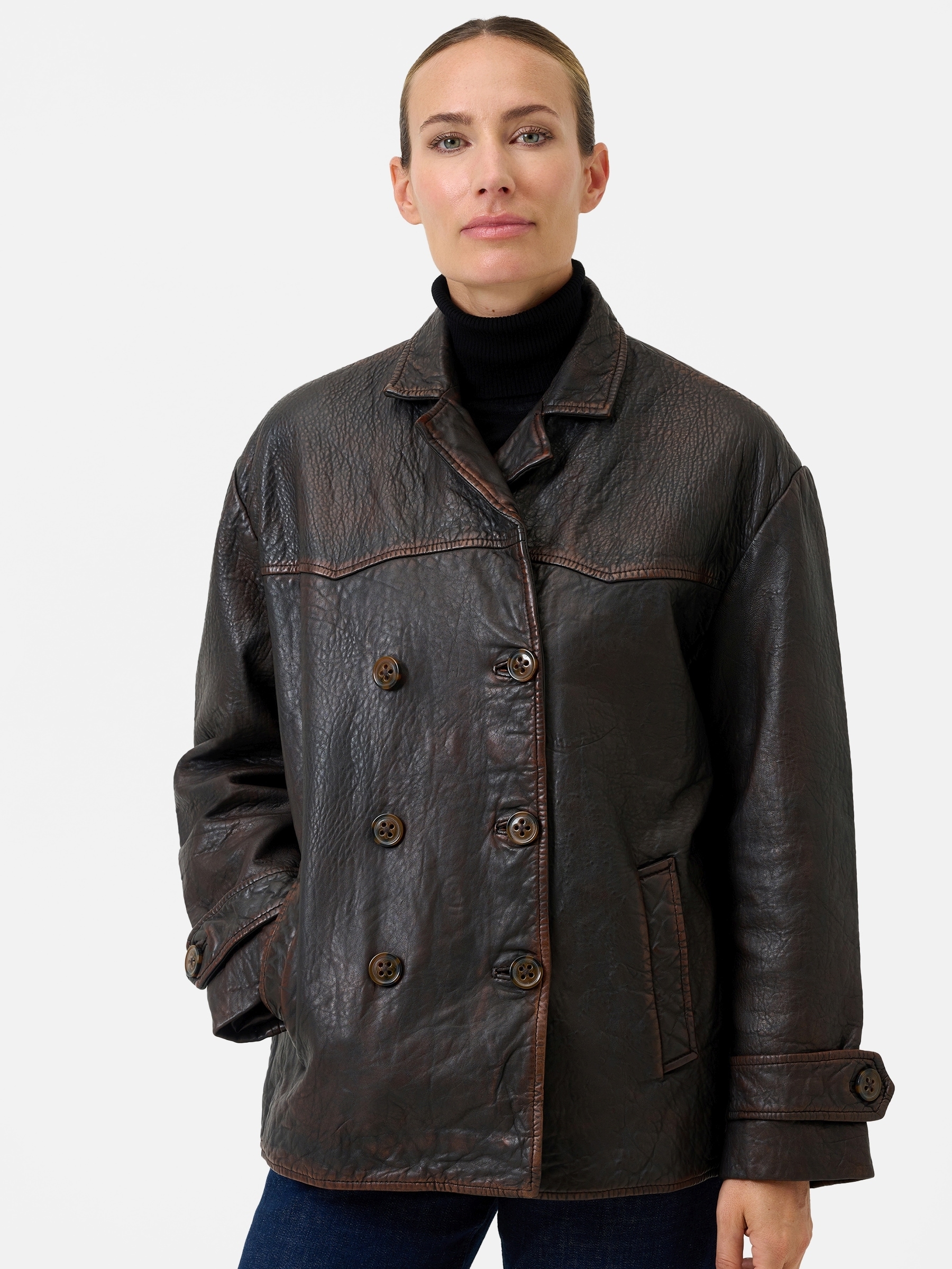 RICANO Lederjacke »Lederjacke Oceane« ohne Kapuze Handgefertigt aus echtem Leder