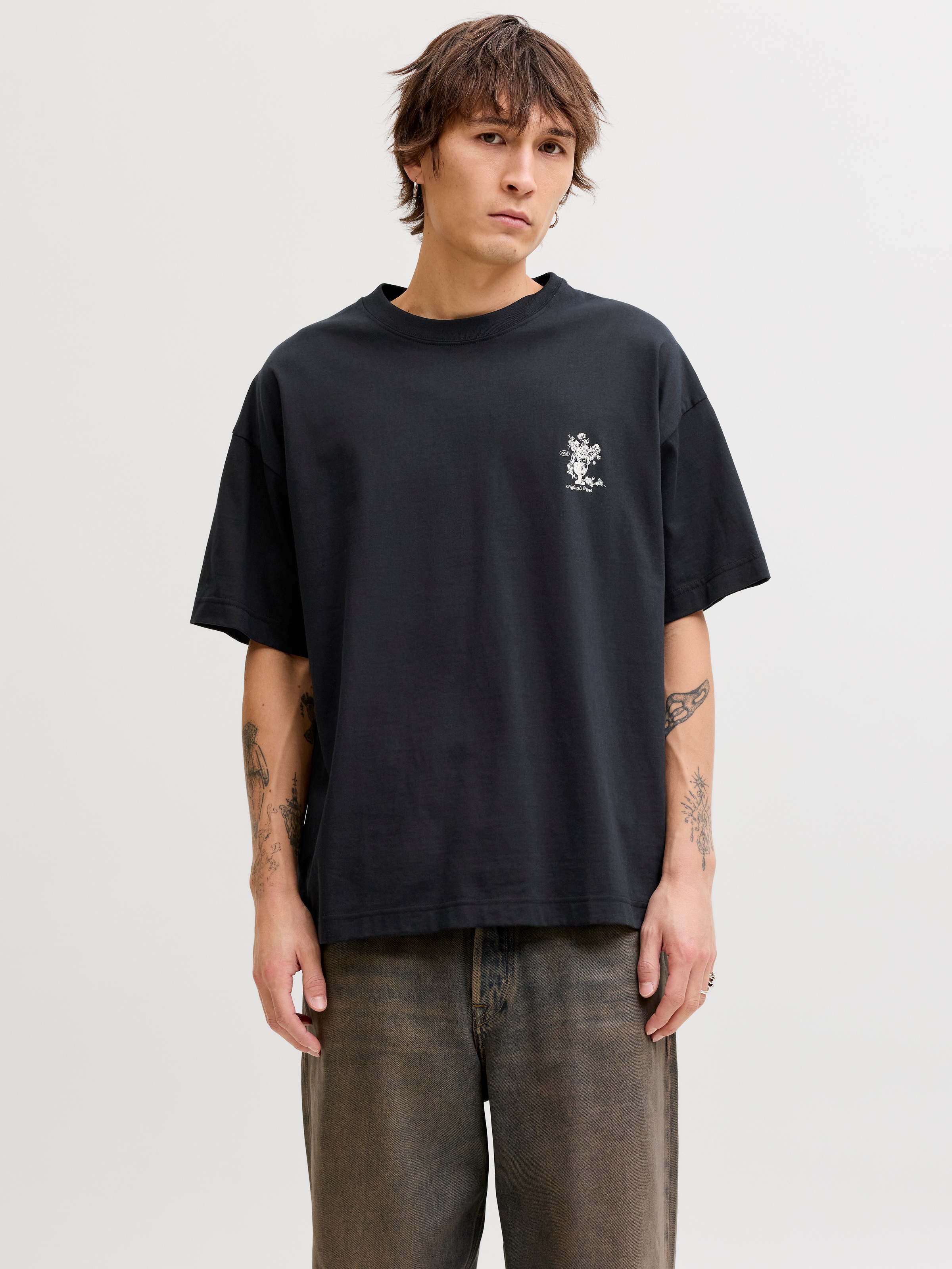 Jack & Jones Kurzarmshirt »JORMAINE BACK TEE SS CREW NECK SN« Baumwolle, relaxed fit