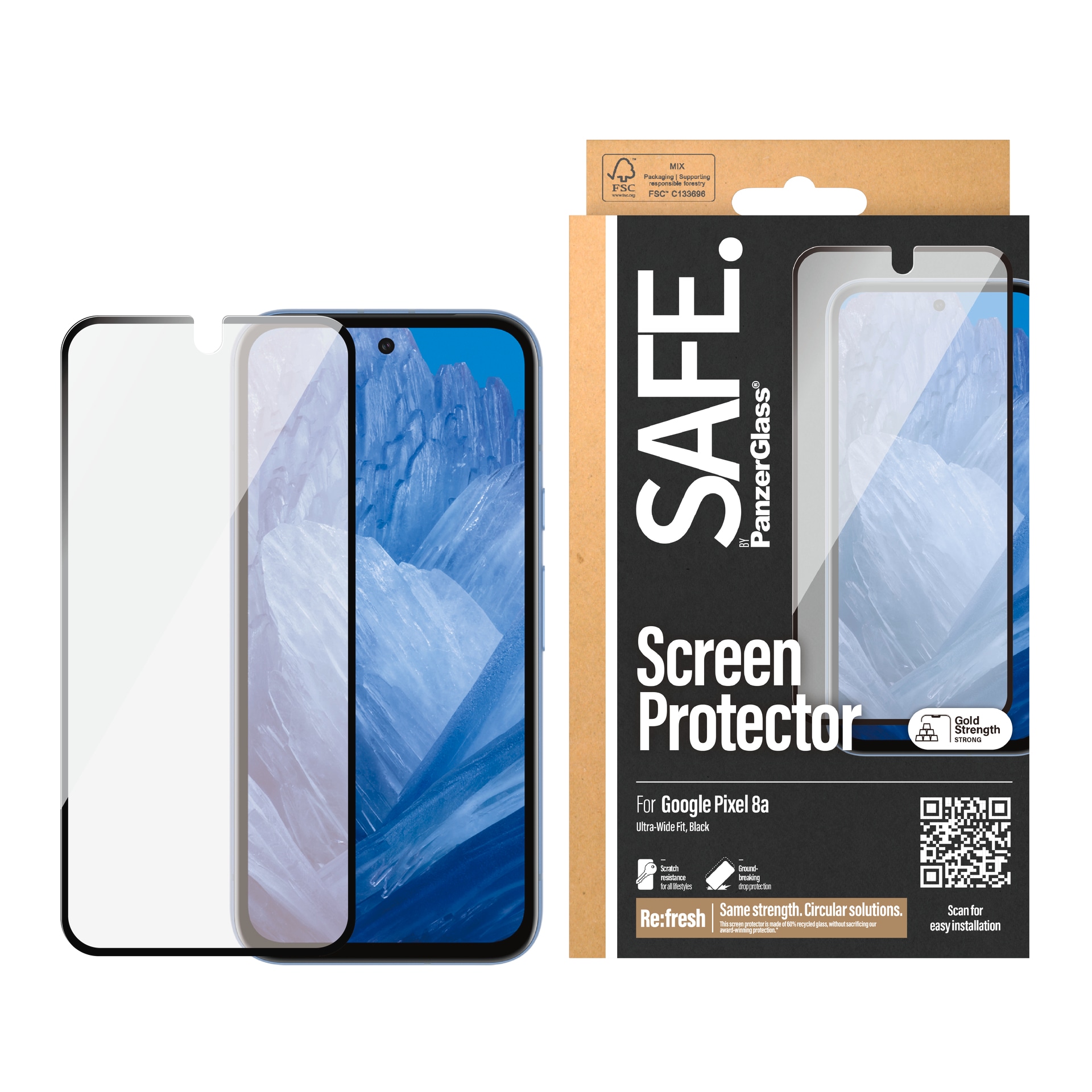 Displayschutzglas »Ultra-Wide Fit Screen Protection«, für Google Pixel 8a,...