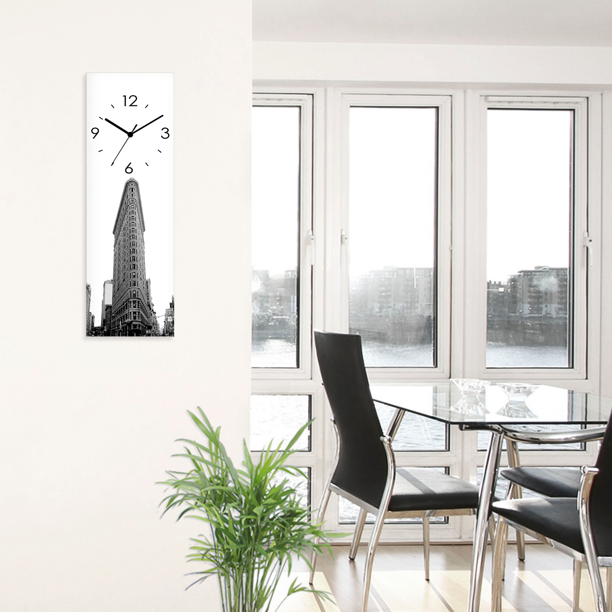Artland Wanduhr »Flatiron Building New York«, wahlweise mit Quarz- oder Funkuhrwerk, lautlos ohne Tickgeräusche