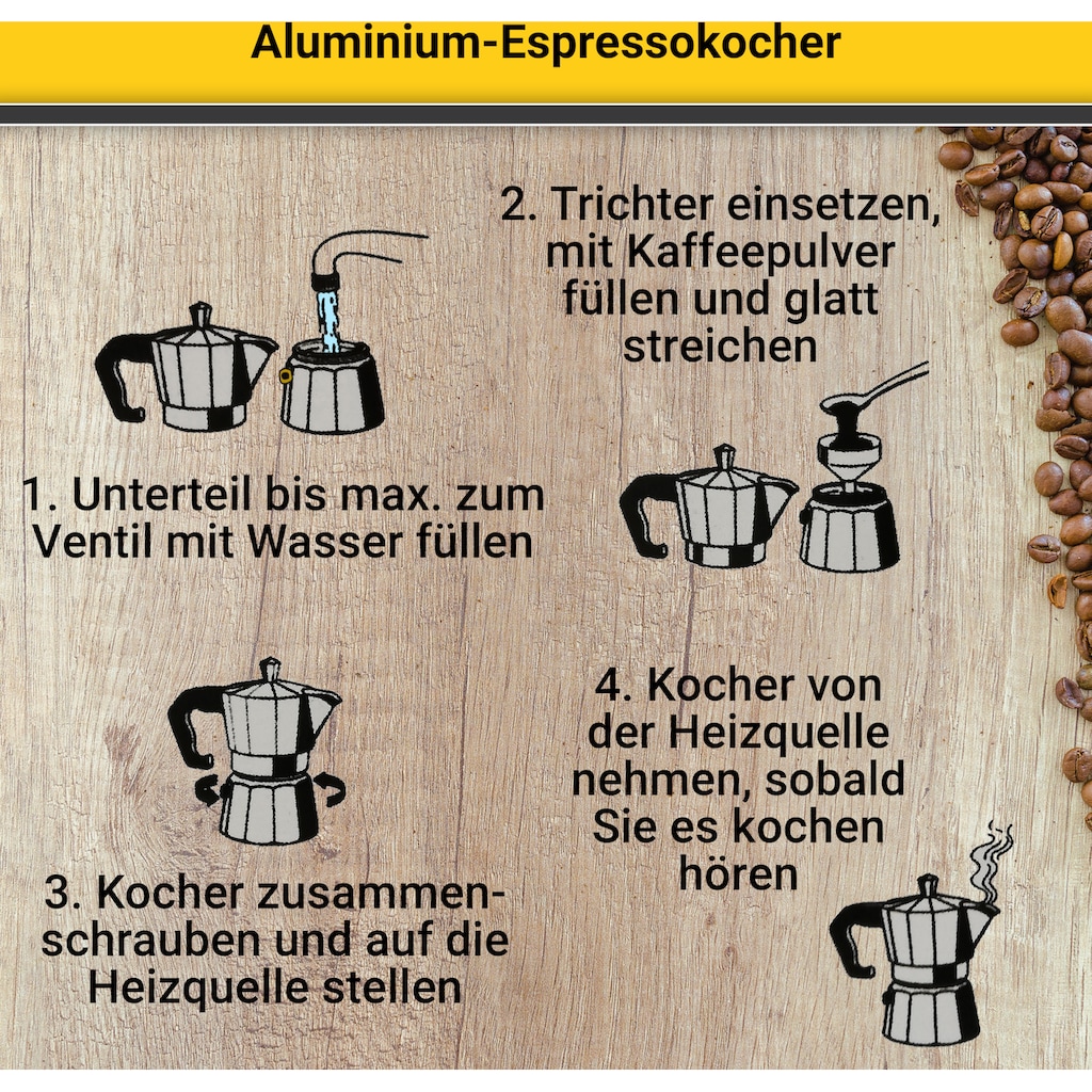 Krüger Espressokocher »Italiano«, 0,1 l Kaffeekanne