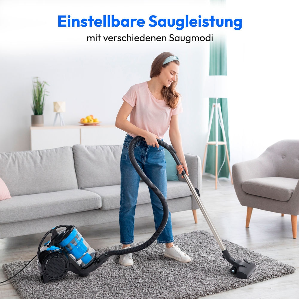 Medion® Bodenstaubsauger »P2000 (MD 11905), 21,5 kPa Saugleistung, 2L, Multizyklon-Technologie«, 700 W, beutellos, 5,2 Meter Kabellänge, HEPA 13 Filter, 72 dB, integriertes Zubehör