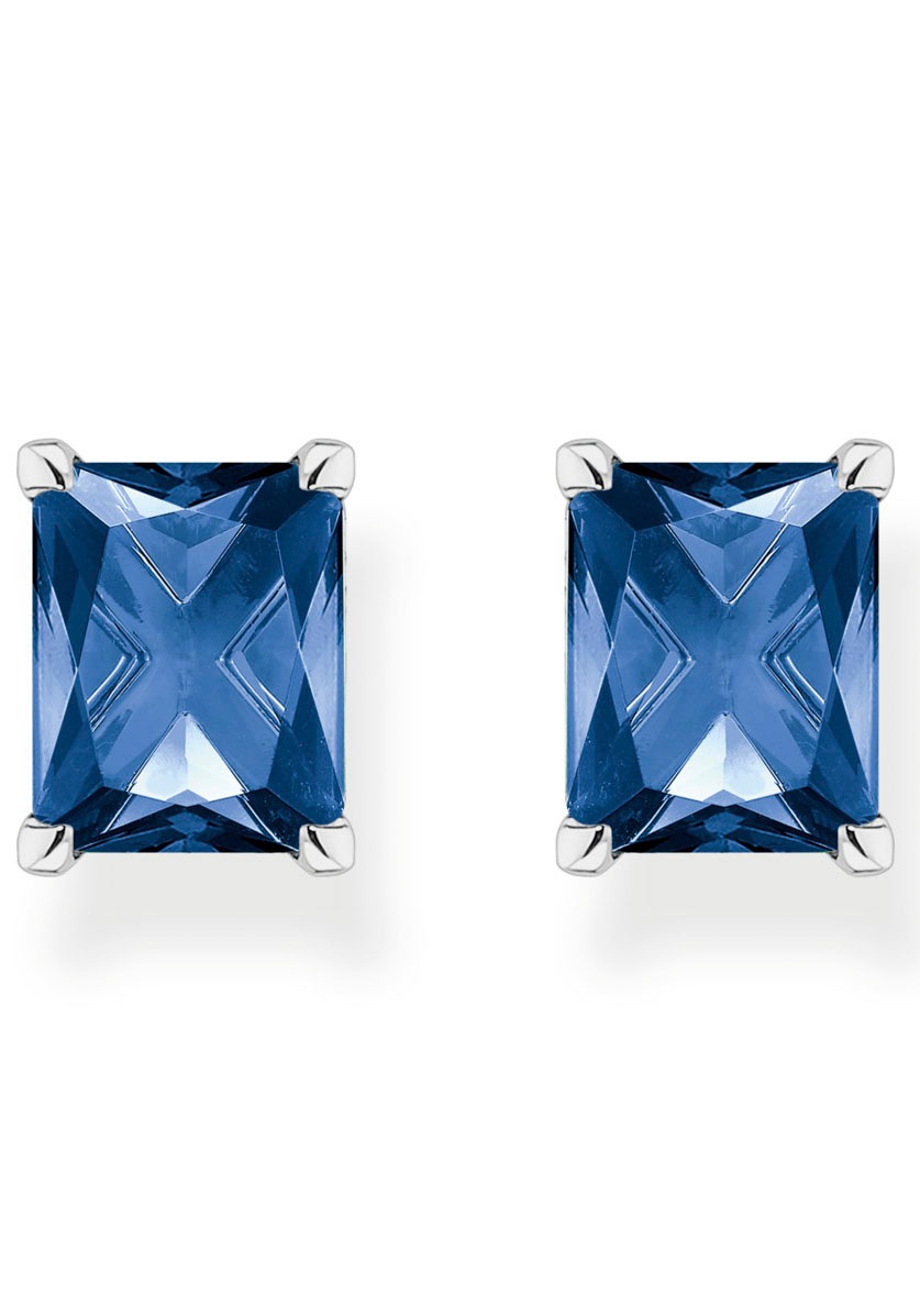 THOMAS SABO Paar Ohrstecker »blauer oder weißer Stein, H2201-009-1,-051-14,-414-14,-1-699-1«, mit Zirkonia (synth.), Spinell (synth.) oder Glas-Keramik Stein