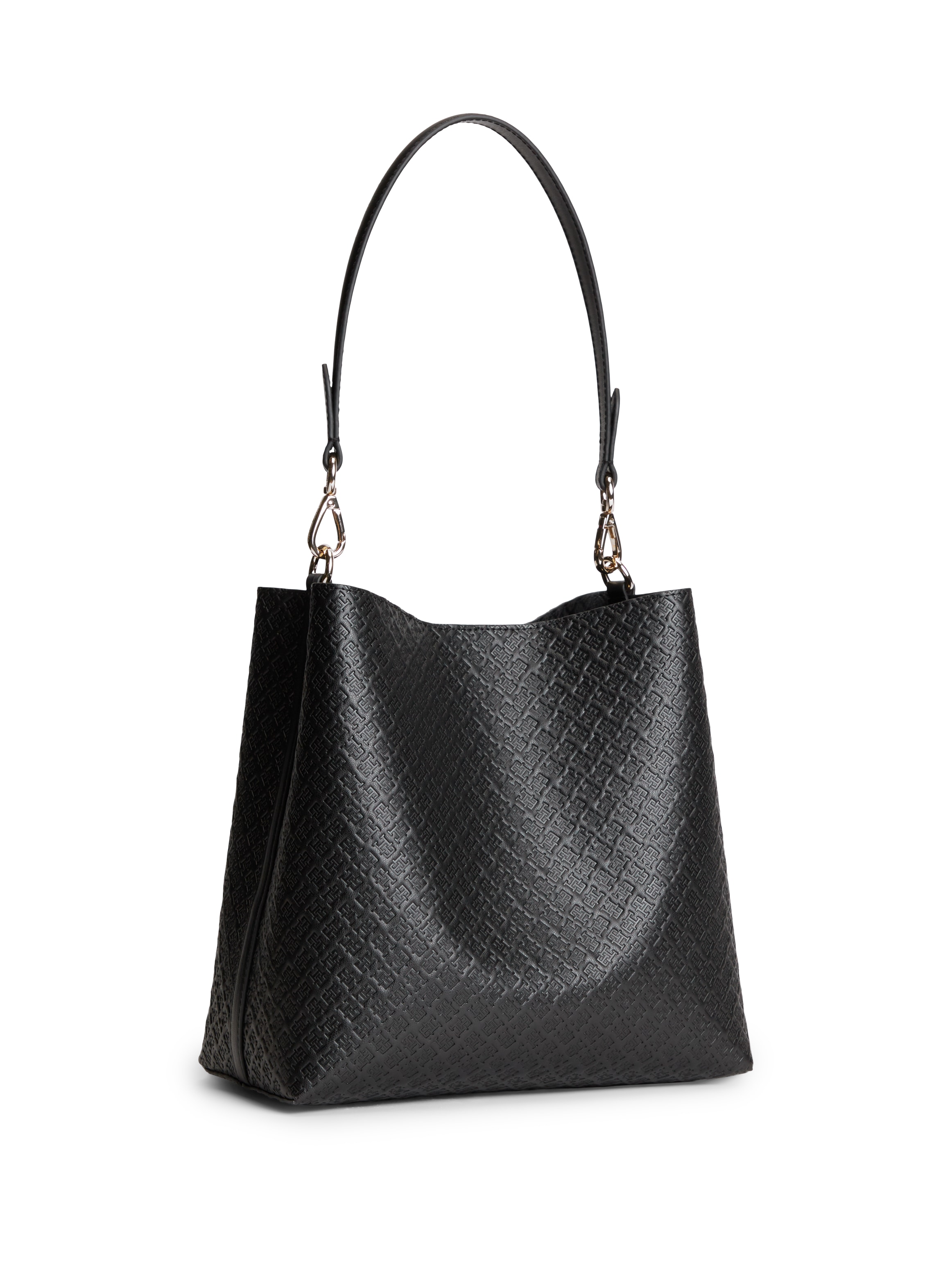 Tommy Hilfiger »TH ICON SHOULDER BAG MONO« Damen Handtasche, Shopper mit goldfarbenem TH-Schmuckelement
