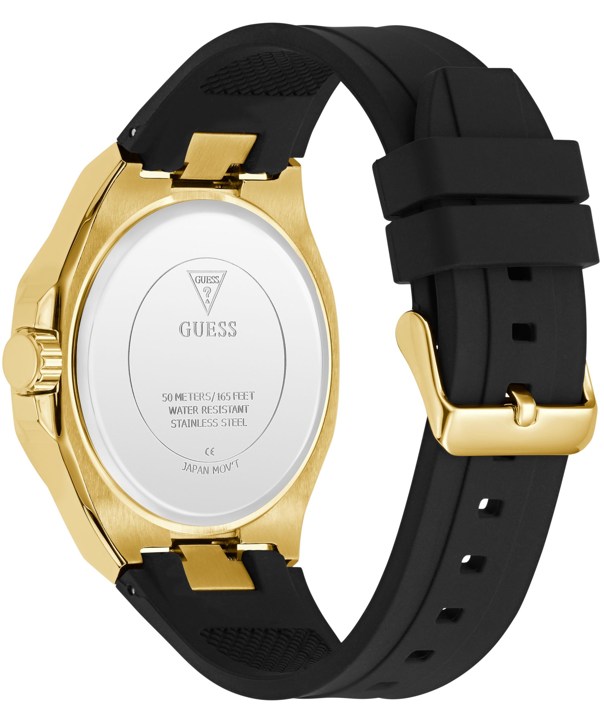 Guess Quarzuhr »EMPIRE« Armbanduhr, Herrenuhr, Silikonarmband, analog, Wochentag, Tag
