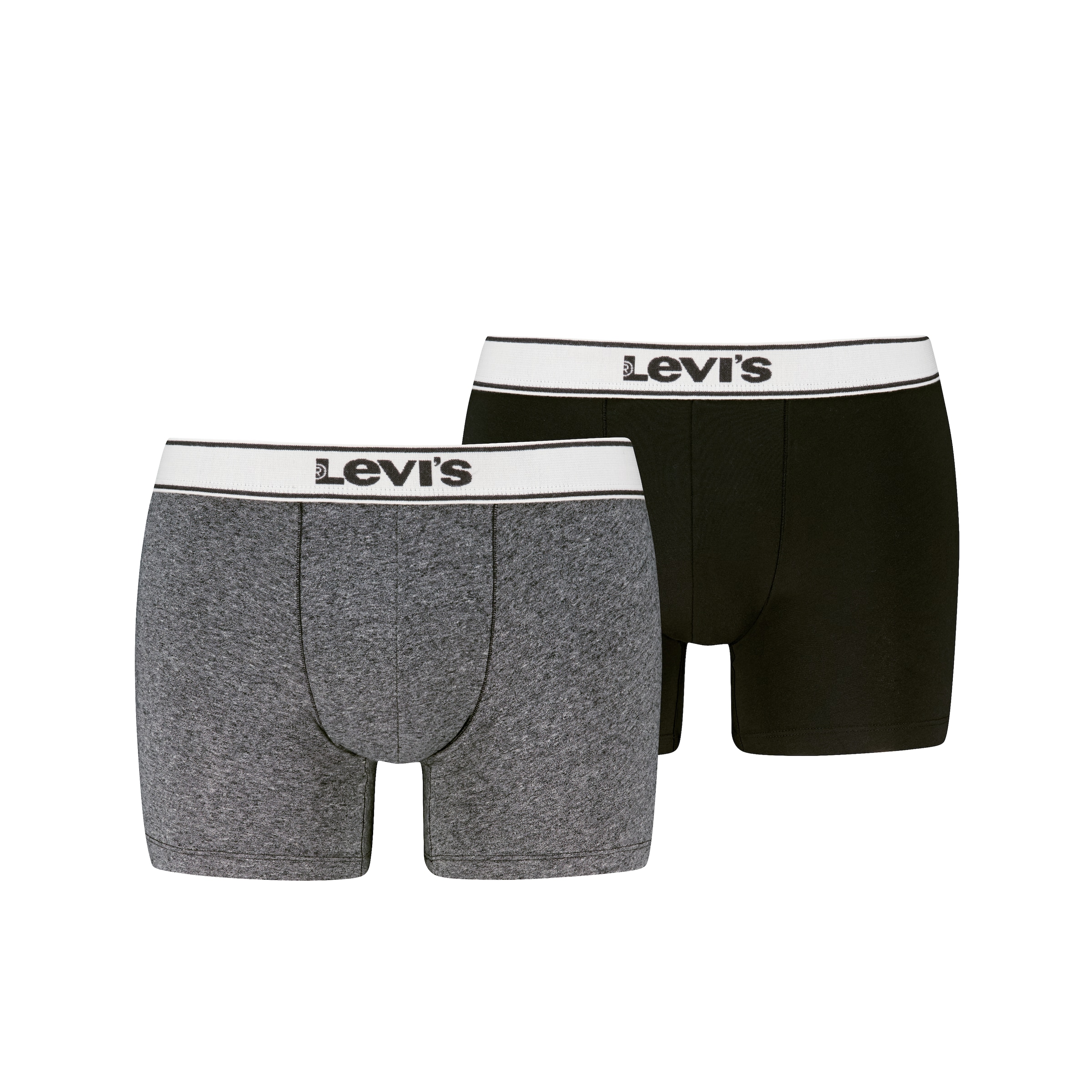 Levi's® Boxershorts »LEVIS MEN VNTG HTR BOXER BRIEF 2P« 2er Pack,  ohne Eingriff, uni, meliert, Logo-Bund, elastisch