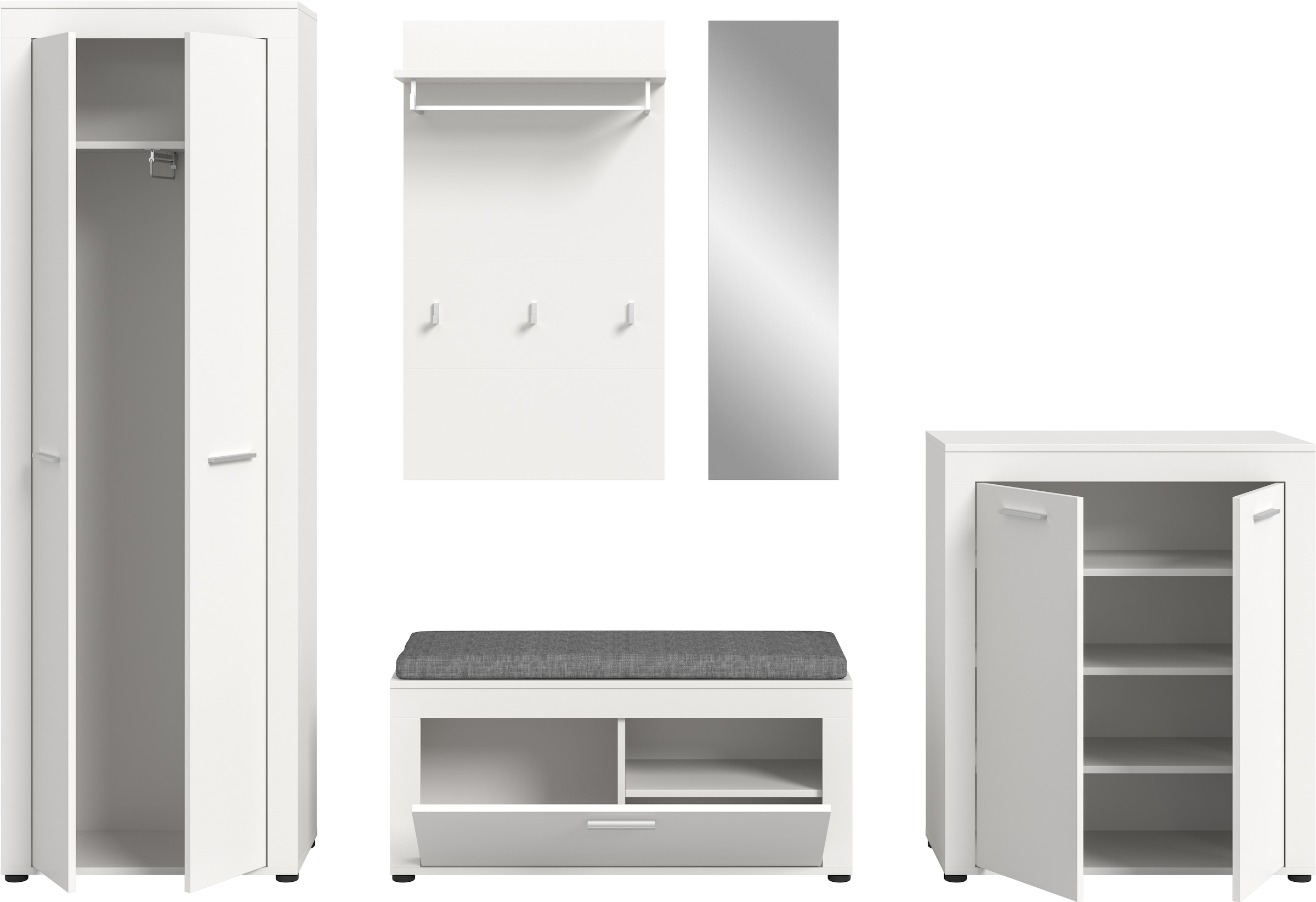 INOSIGN Garderoben-Set »Aosta« Set, 6 Stk. tlg. Aosta, Höhe 191 cm, Garderobenset, Flur, Diele