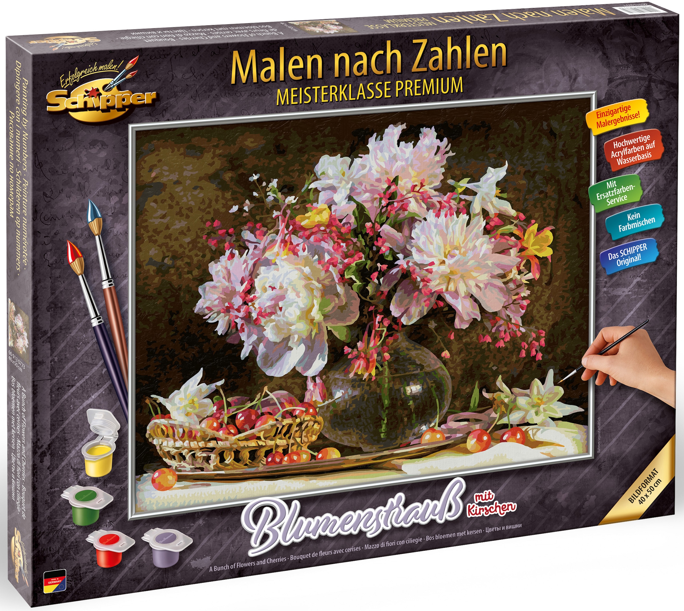 Schipper Malen nach Zahlen »Meisterklasse Premium - Blumenstrauß mit Kirschen«, Made in Germany