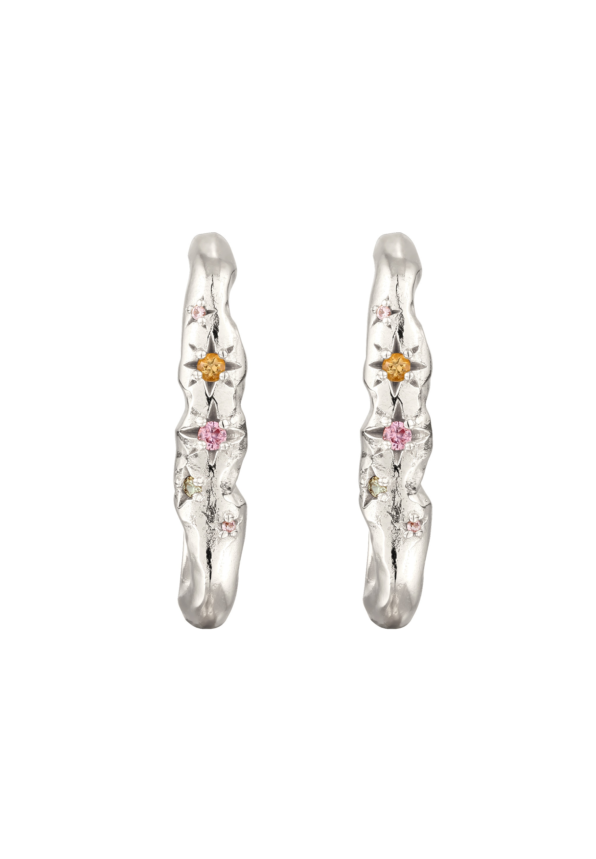 HAZE & GLORY Paar Ohrstecker »Ohrringe Synthetische Turmalin Gelb Citrine 925 Sterling Silber«