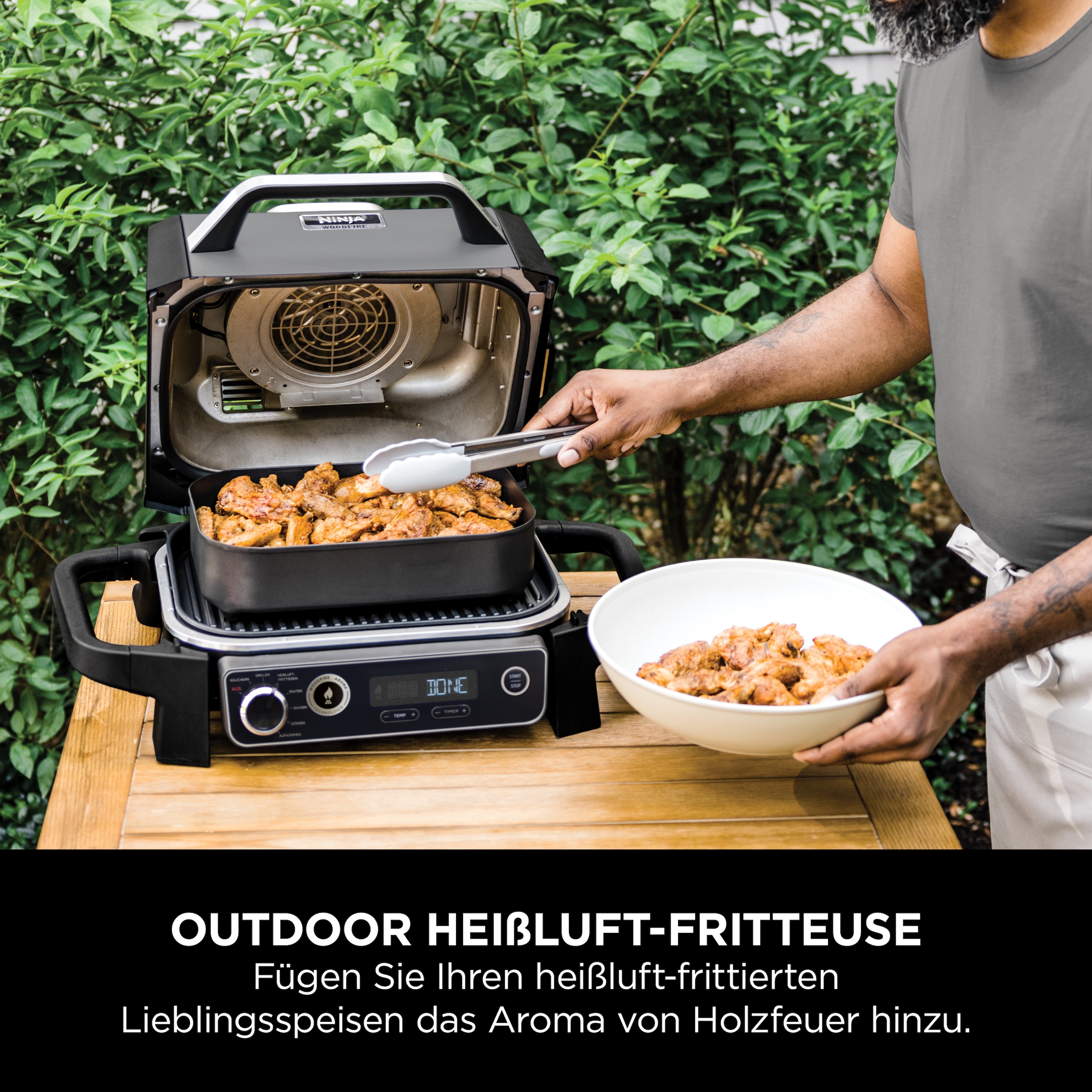 NINJA Tischgrill »Ninja Woodfire OG701EU«, 2400 W, Elektrischer Outdoor Grill