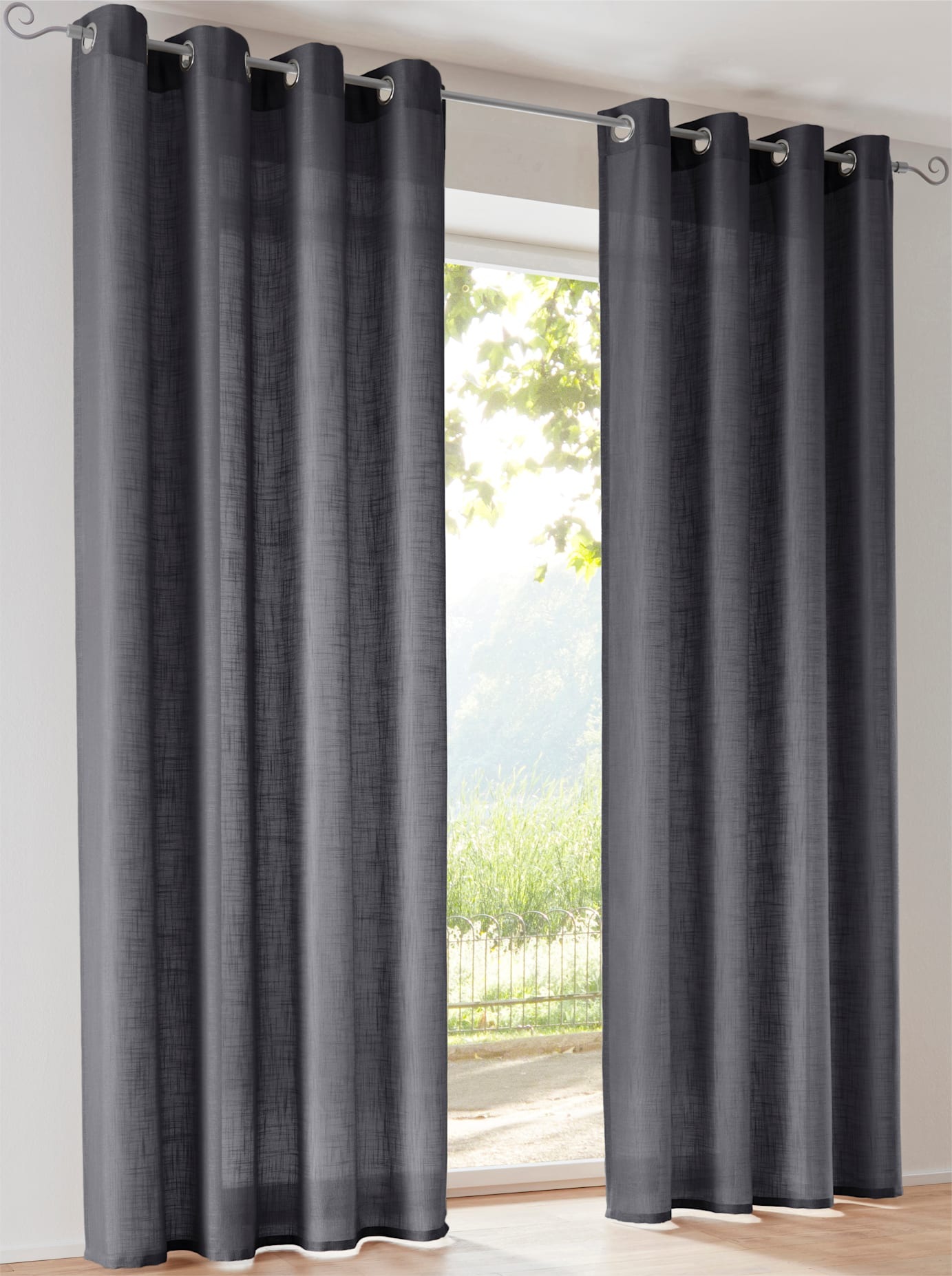 Heine Home Gardine Ösen 1 Stk. tlg. in schwarz