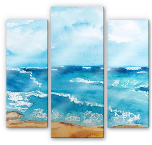 Wall-Art Mehrteilige Bilder »Meeresrausch Meer (3-teilig)«, (Set, 3 St.)