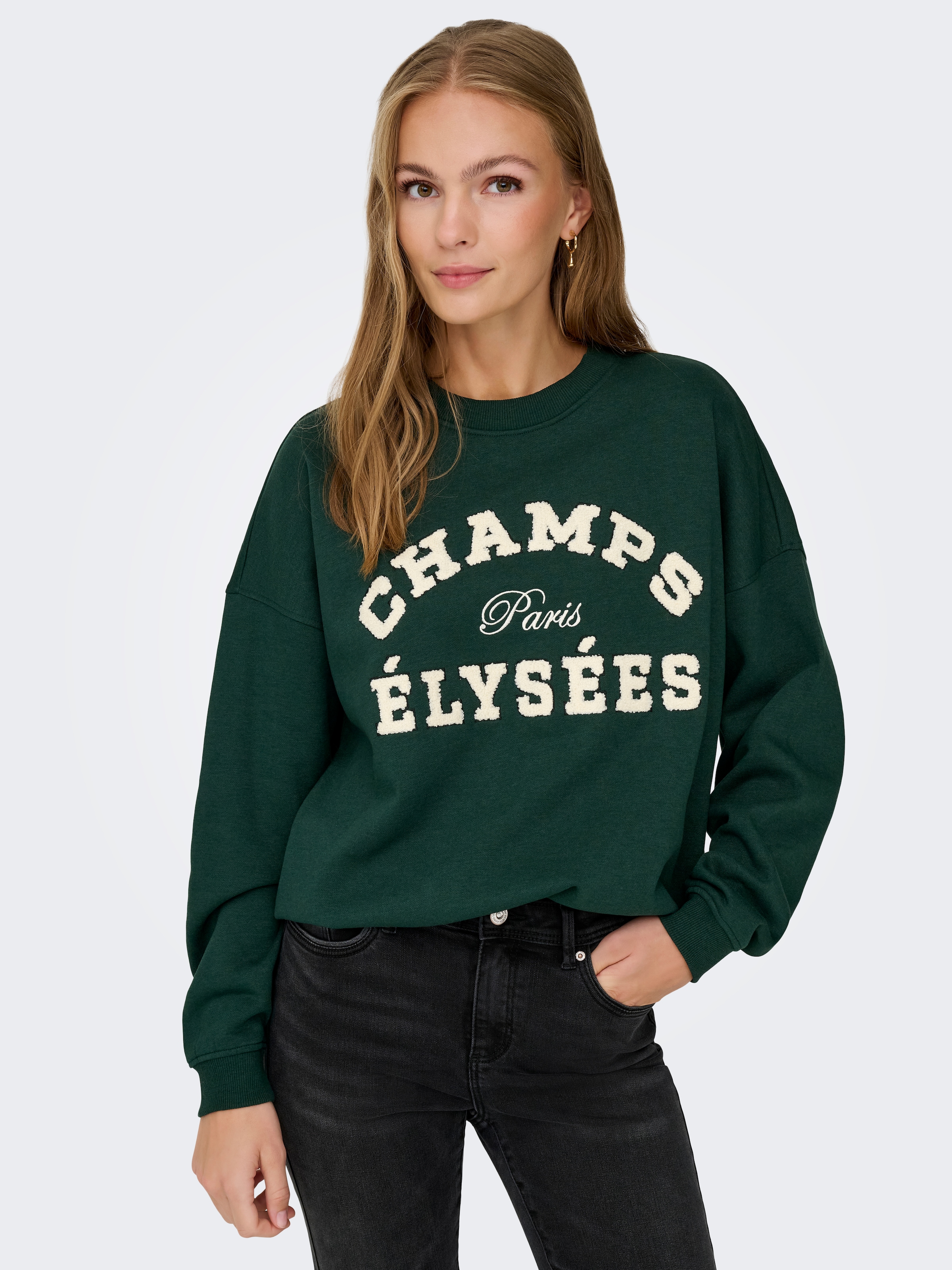 JDY Sweatshirt »JDYMESA L/S O-NECK EMB SWEAT JRS NOOS«