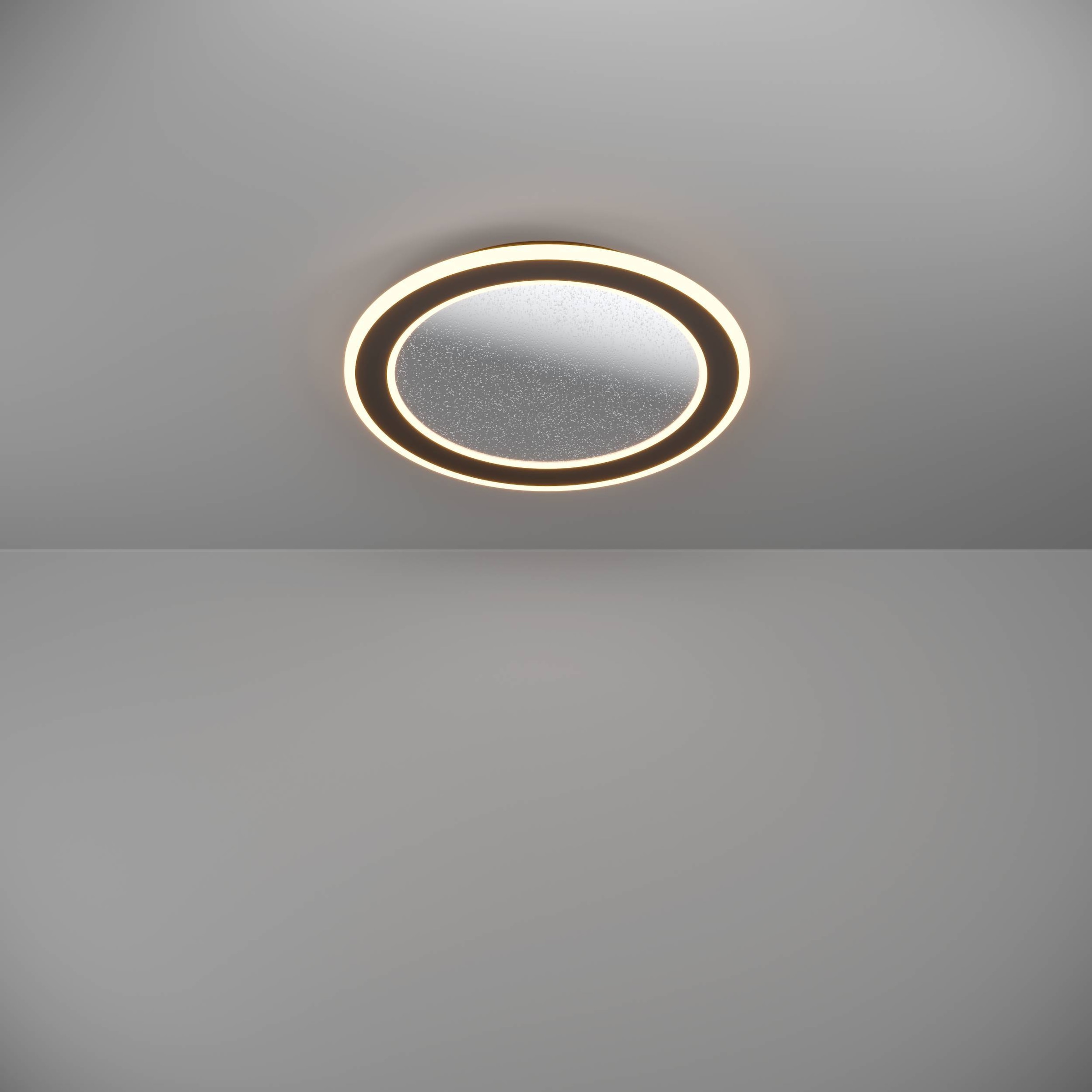 EGLO Deckenleuchte »Macchoni Deckenlampe, Kristall Deckenleuchte mit Fernbedienung, Lampe« LED-Modul 1 Stk. Kaltweiß | Neutralweiß | Warmweiß Wand-/Deckenleuchte - H5 x Ø38 cm - schwarz, weiß - 20W inkl.