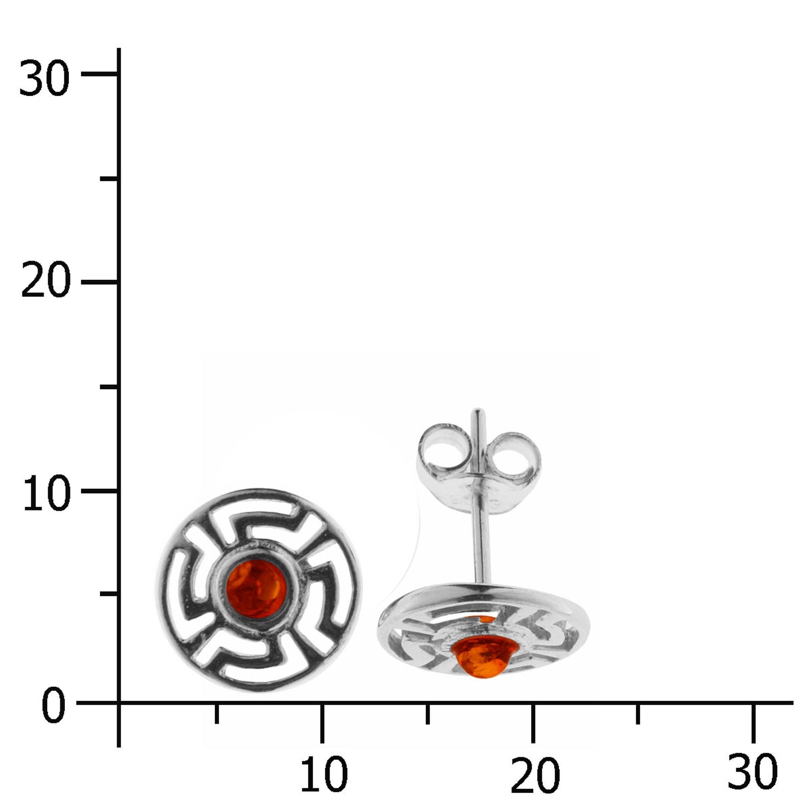 OSTSEE-SCHMUCK Paar Ohrstecker »- Sunna - Silber 925/000 - Bernstein«