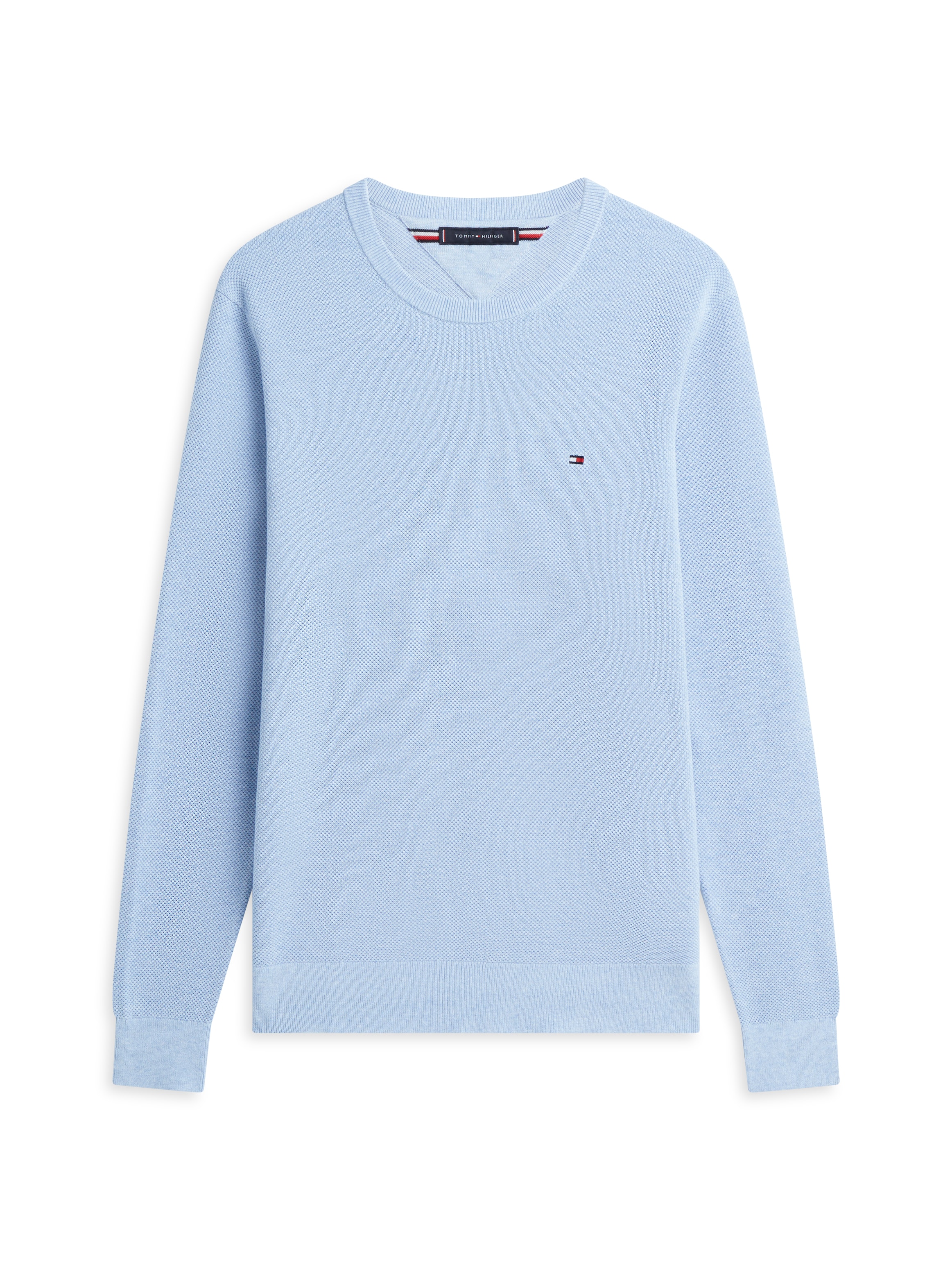 Tommy Hilfiger Rundhalspullover »ESSENTIAL STRUCTURE CREW NECK mit Struktur und Label« unifarben, casual, regular fit, Baumwolle, Rundhals