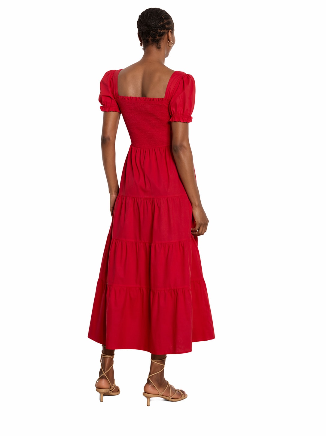 Apricot Midikleid »Midi-Kleid aus Baumwolle« mit Stufenrock