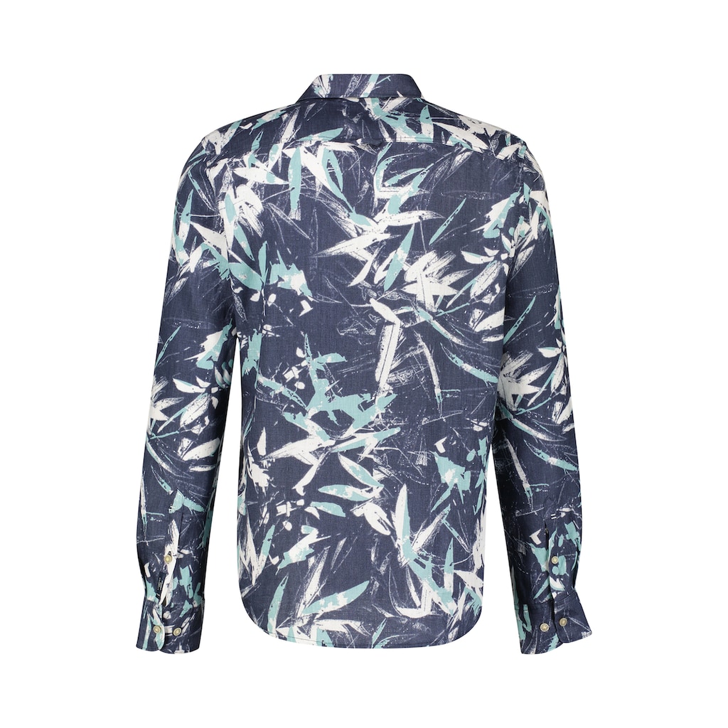 LERROS Langarmhemd »LERROS Leinenhemd mit floralem AOP«