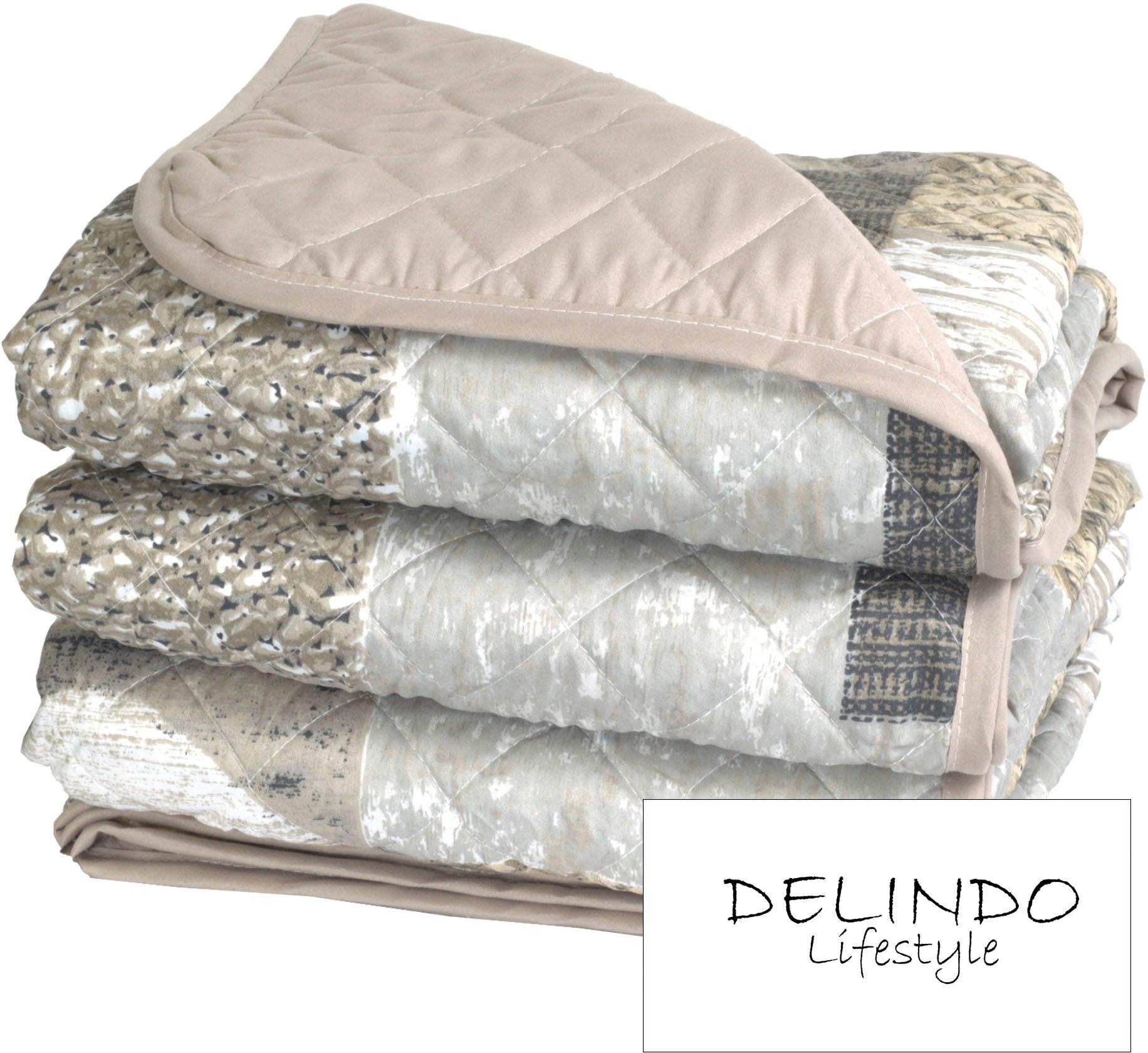 Delindo Lifestyle Tagesdecke »Herzen«, Plaid aus 100% Kunstfaser, weich wattiert, Tagesdecke für Einzelbetten oder Doppelbetten, pflegeleicht, hautfreundlich, auch als Sofaüberwurf geeignet, STANDARD 100 by OEKO-TEX® zertifiziert