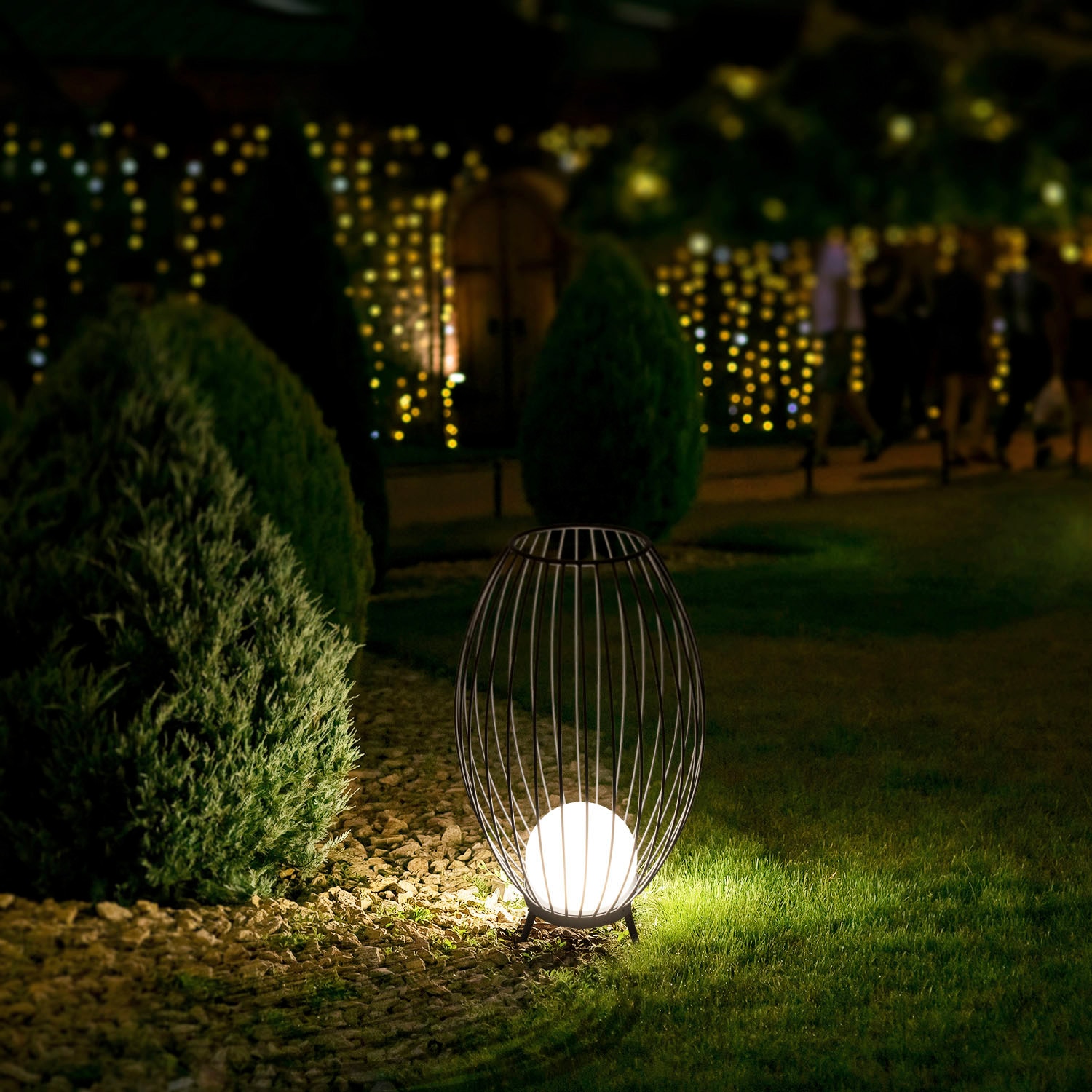 Paco Home Stehlampe »AUZZURRA«, Leuchtmittel E27 | ohne Leuchtmittel, Outdoorleuchte Außenleuchte E27 Vintage Aluminium IP54 Terrasse Korb