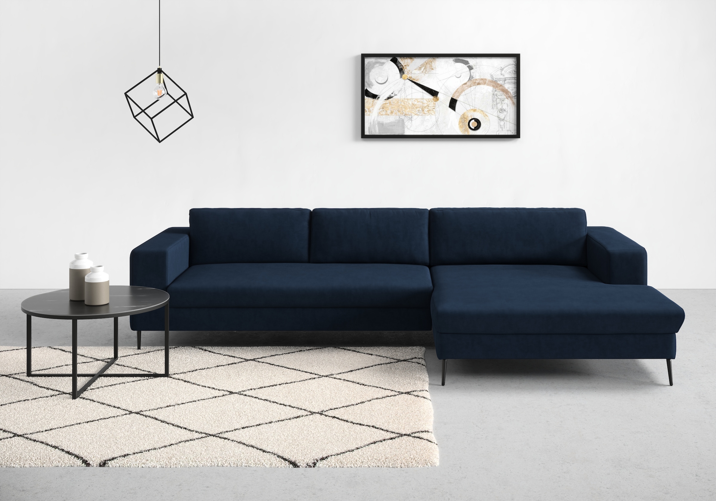 DOMO collection Ecksofa »Modica, zeitlos und elegant, L-Form«, moderne Optik mit extrabreiter Recamiere, auch in Cord