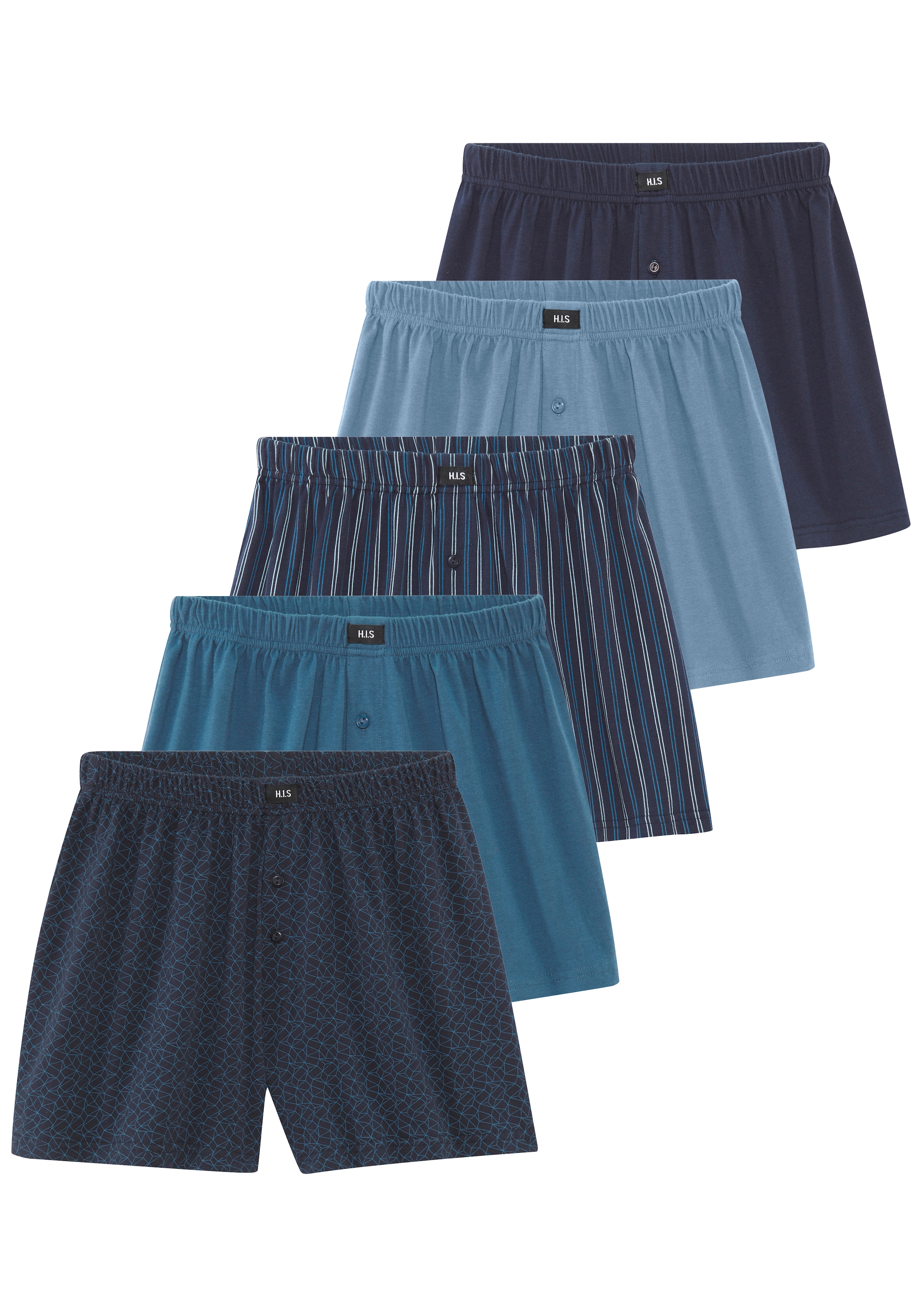 H.I.S Weiter Boxer »Herren Boxer« Packung, 5 Stk. weite Passform, Komfortbund, aus Baumwoll-Stretch